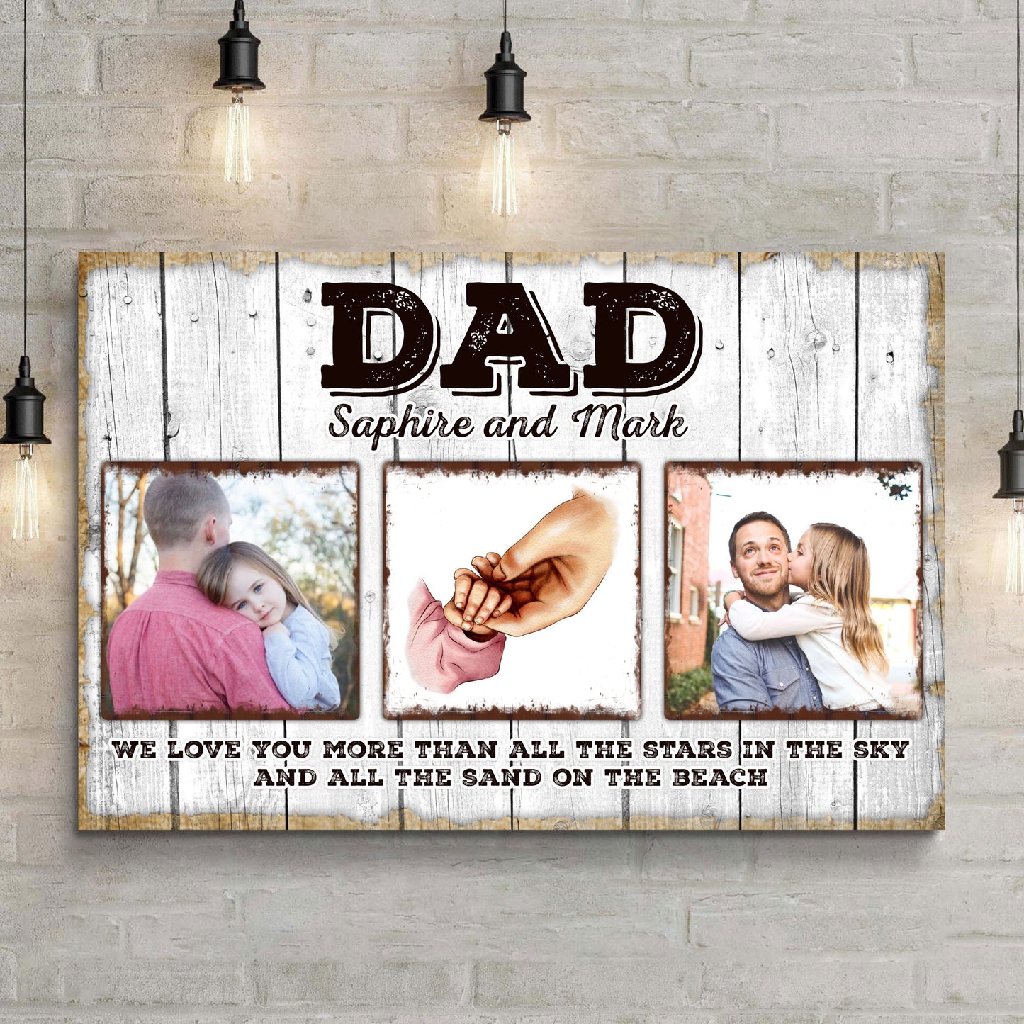 We Love You More Than All The Stars In The Sky Dad Happy Father's Day Sign II Style 2 - Image by Tailored Canvases