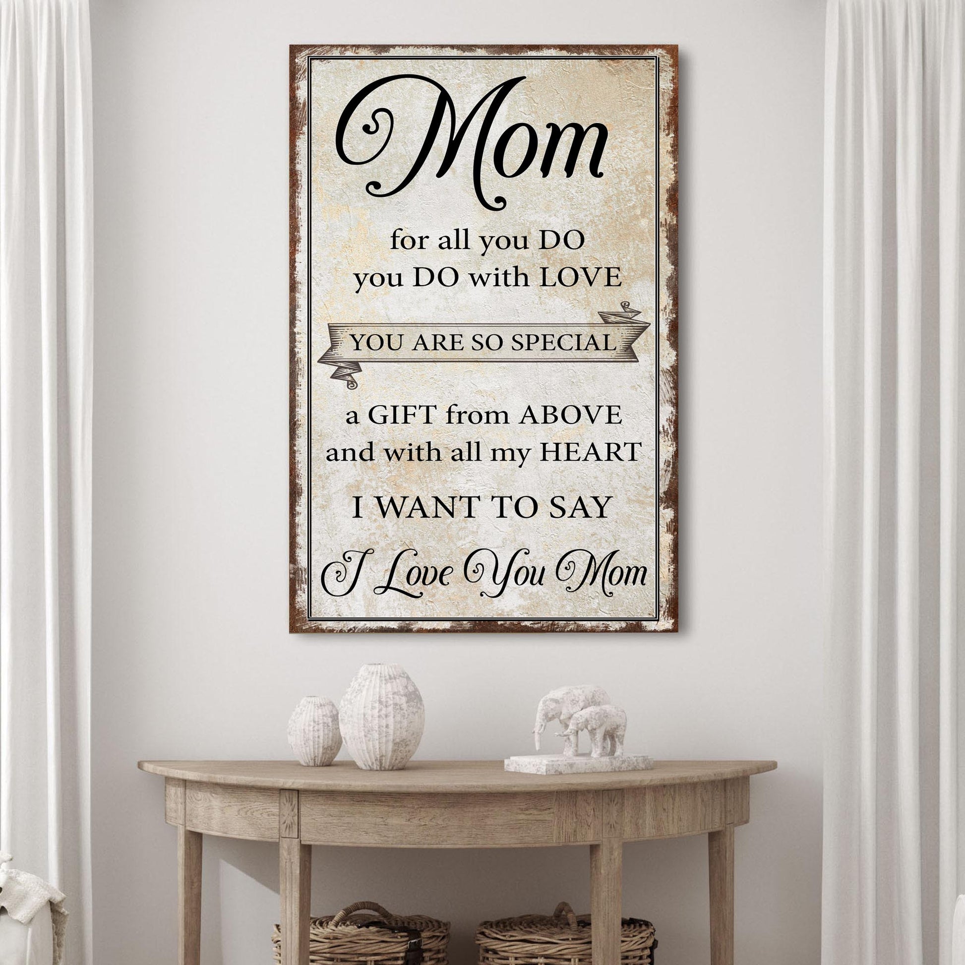 I Love You, Mom Sign II Style 2 - Image by Tailored Canvases