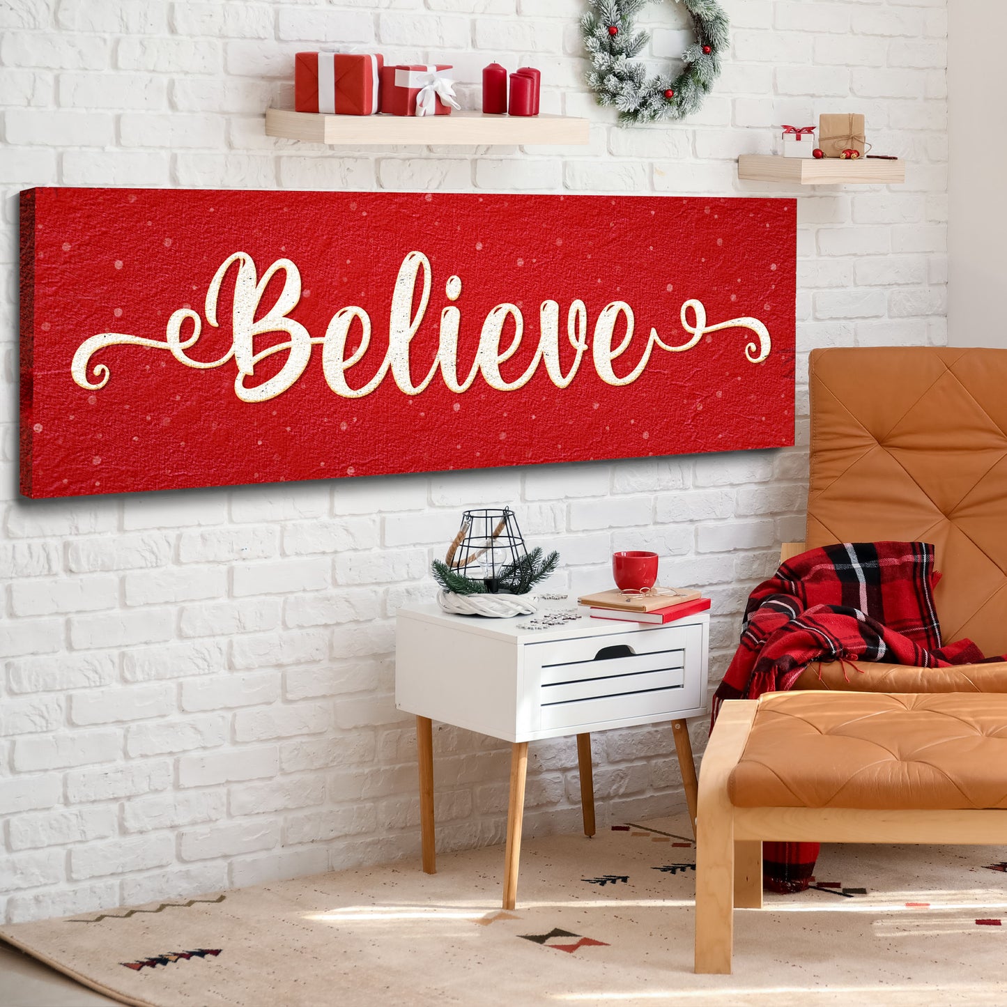 Believe Christmas Theme Sign II Style 2 - Image by Tailored Canvases