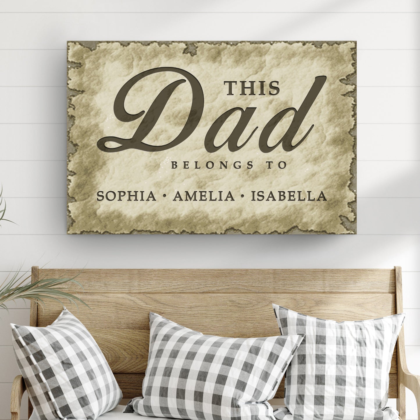 This Dad Belongs To Us Happy Father's Day Sign Style 1 - Image by Tailored Canvases