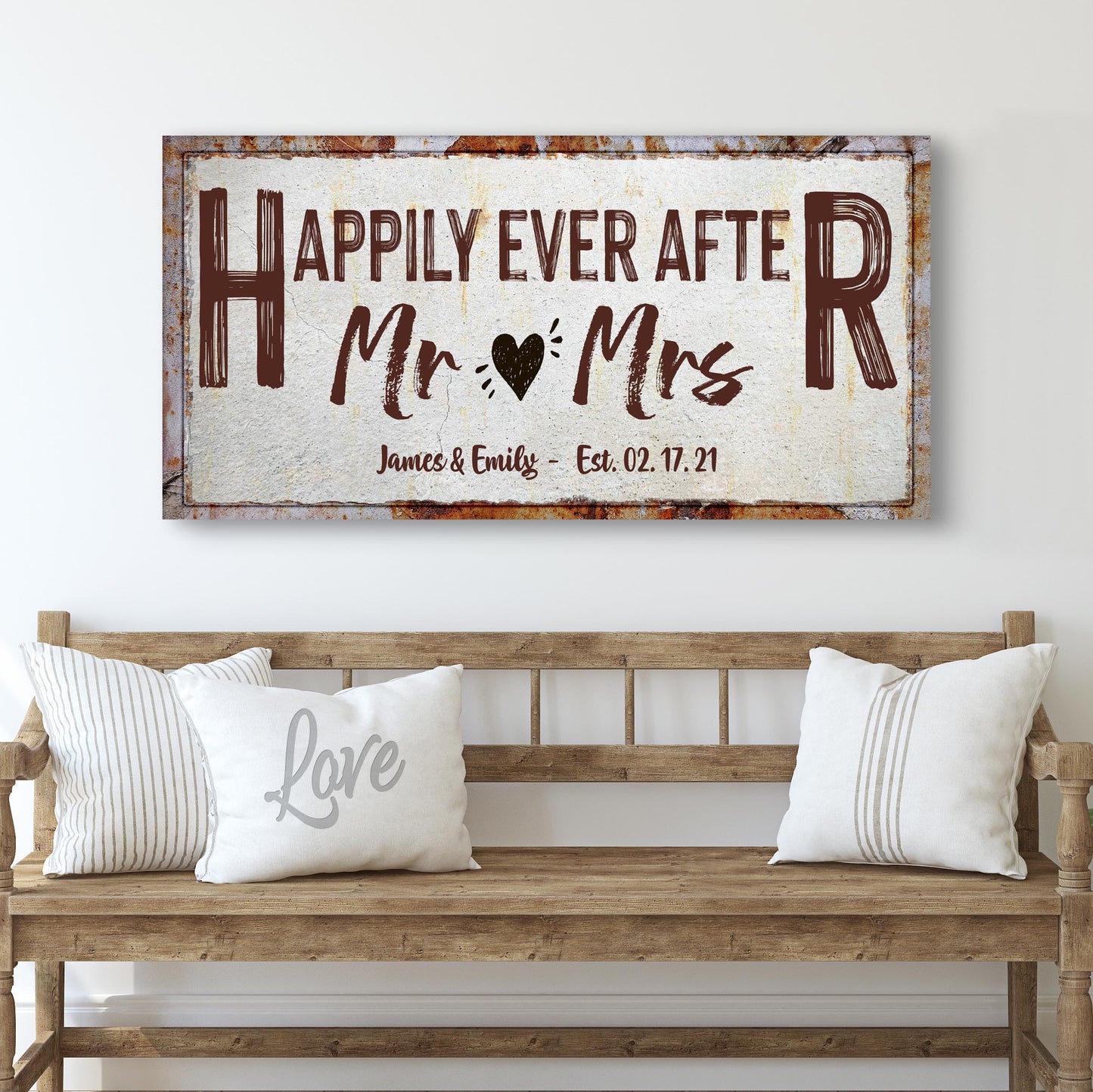 Happily Ever After Couple Sign V Style 1 - Image by Tailored Canvases
