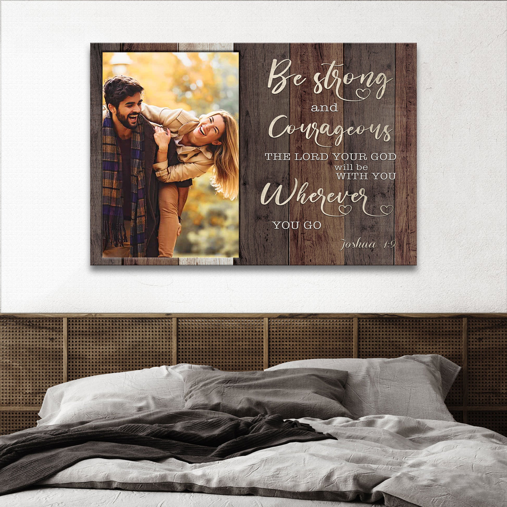 Joshua 1:9 - Be Strong And Courageous Sign Style 1 - Image by Tailored Canvases