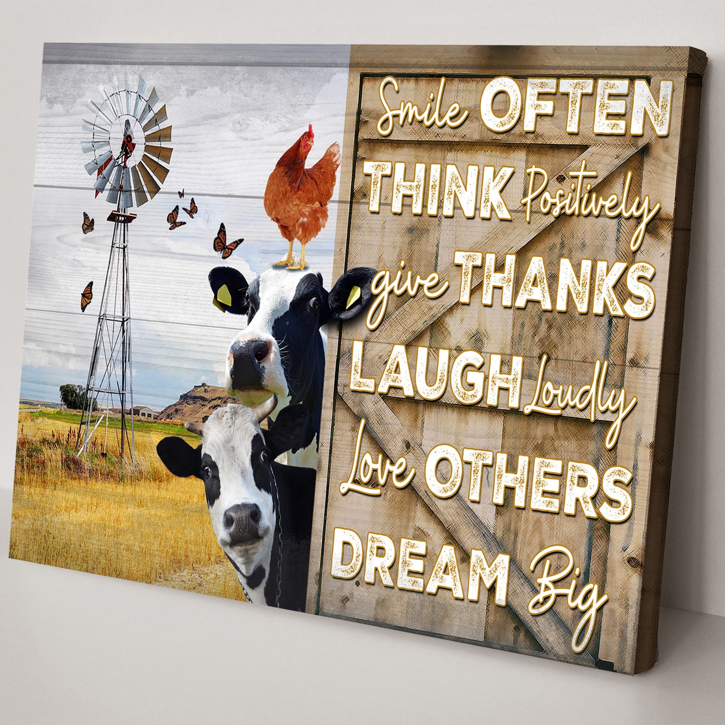 Smile Often Give Thanks Sign Style 2 - Image by Tailored Canvases