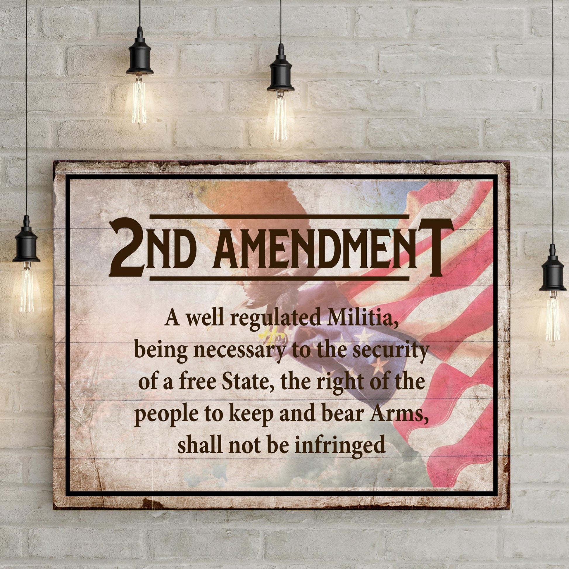 Second Amendment To The United States Constitution Sign Style 1 - Image by Tailored Canvases