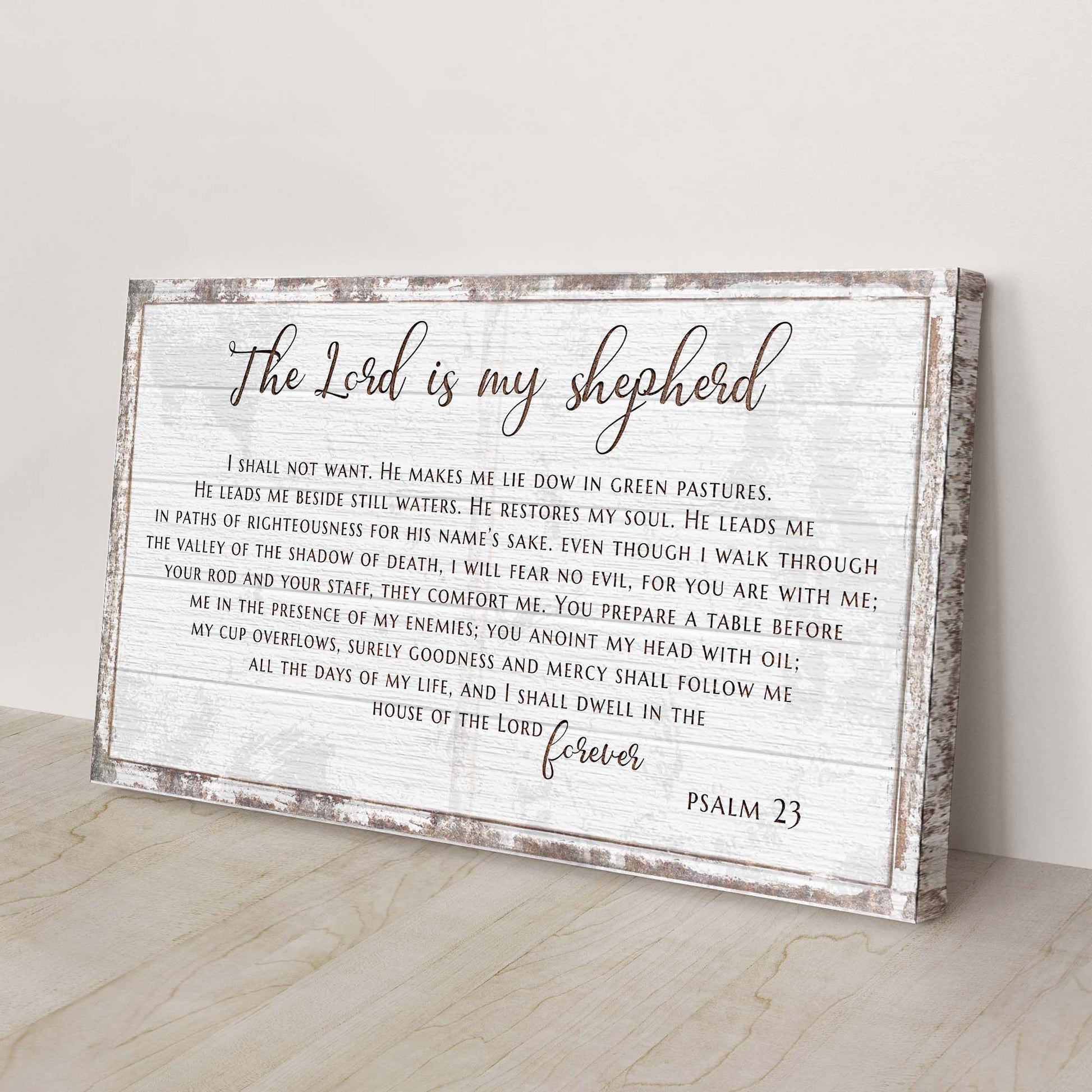 Psalm 23 - The Lord Is My Shepherd Sign III Style 2 - Image by Tailored Canvases