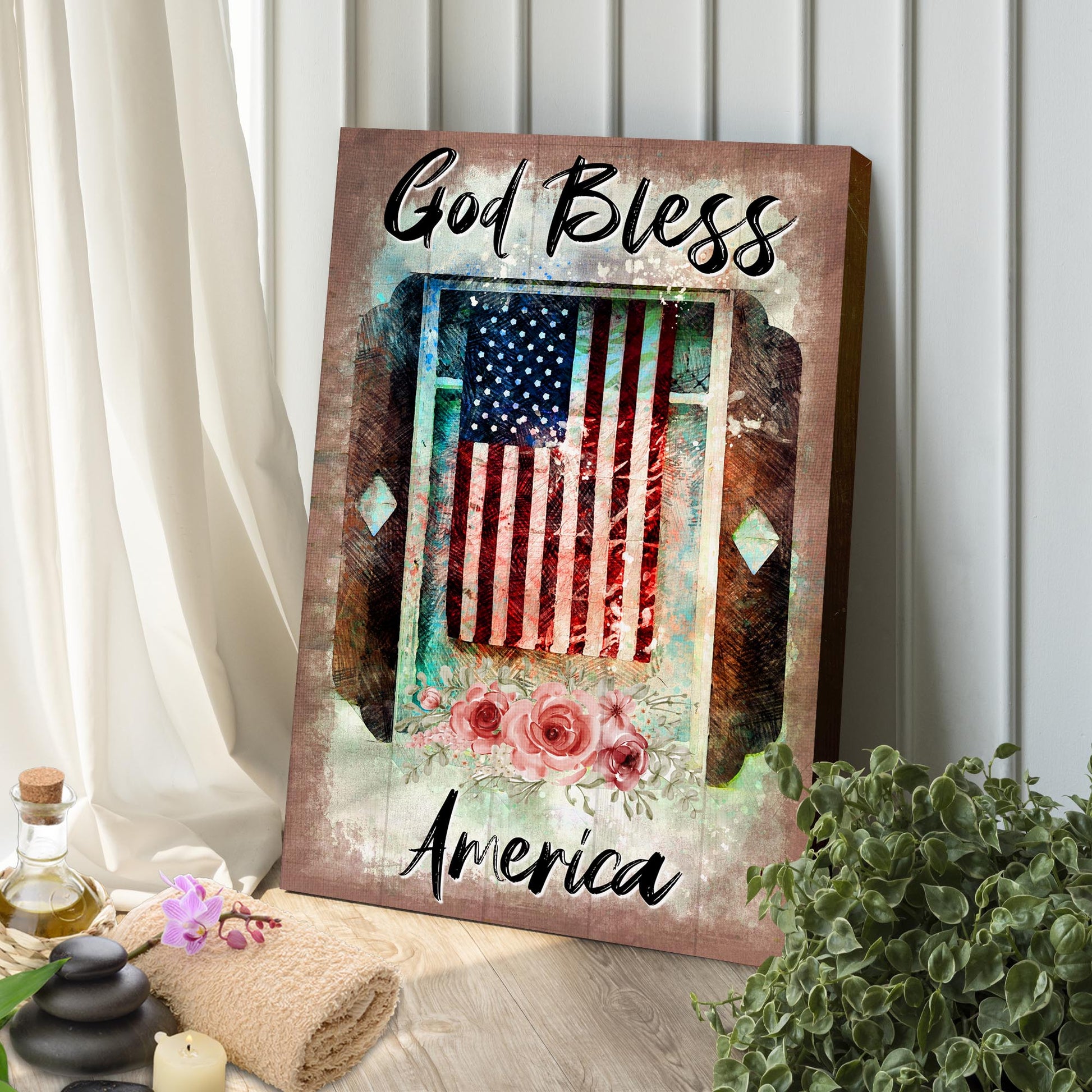God Bless America Sign VI Style 1 - Image by Tailored Canvases