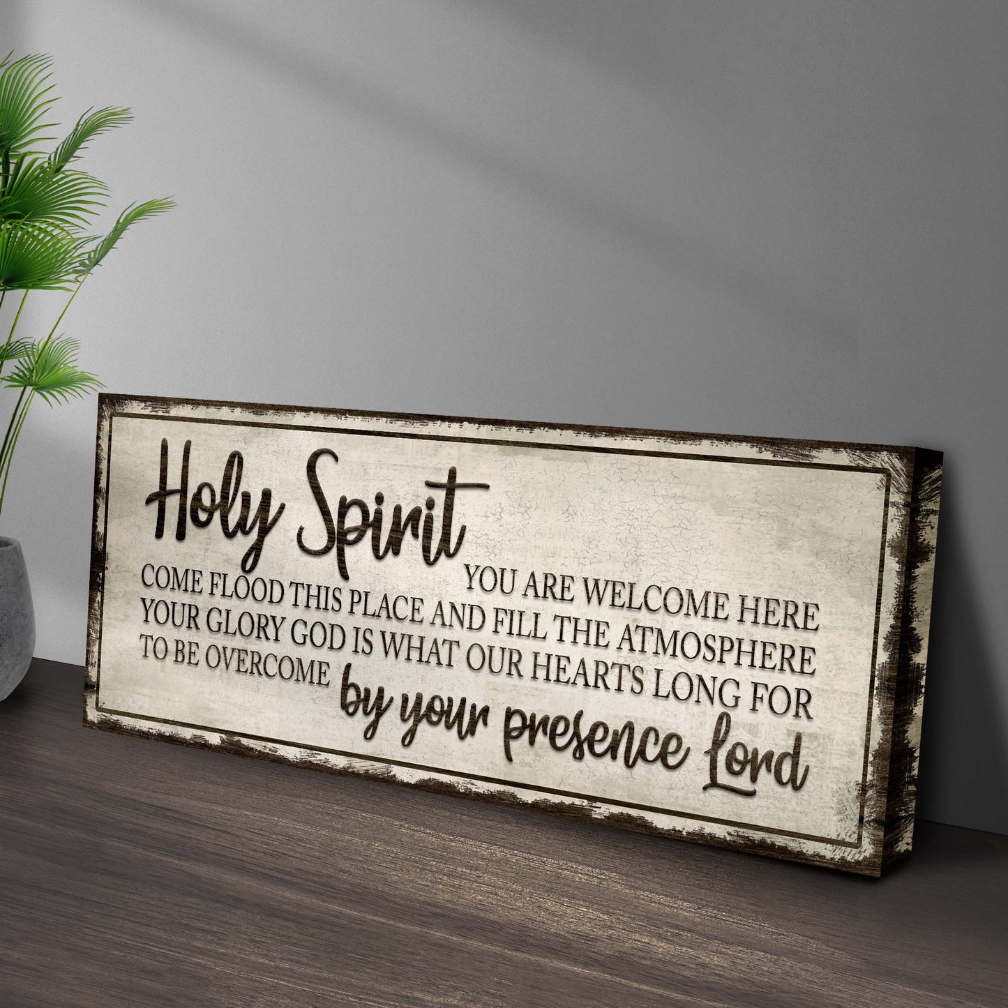 Holy Spirit You Are Welcome Here Sign III Style 2 - Image by Tailored Canvases