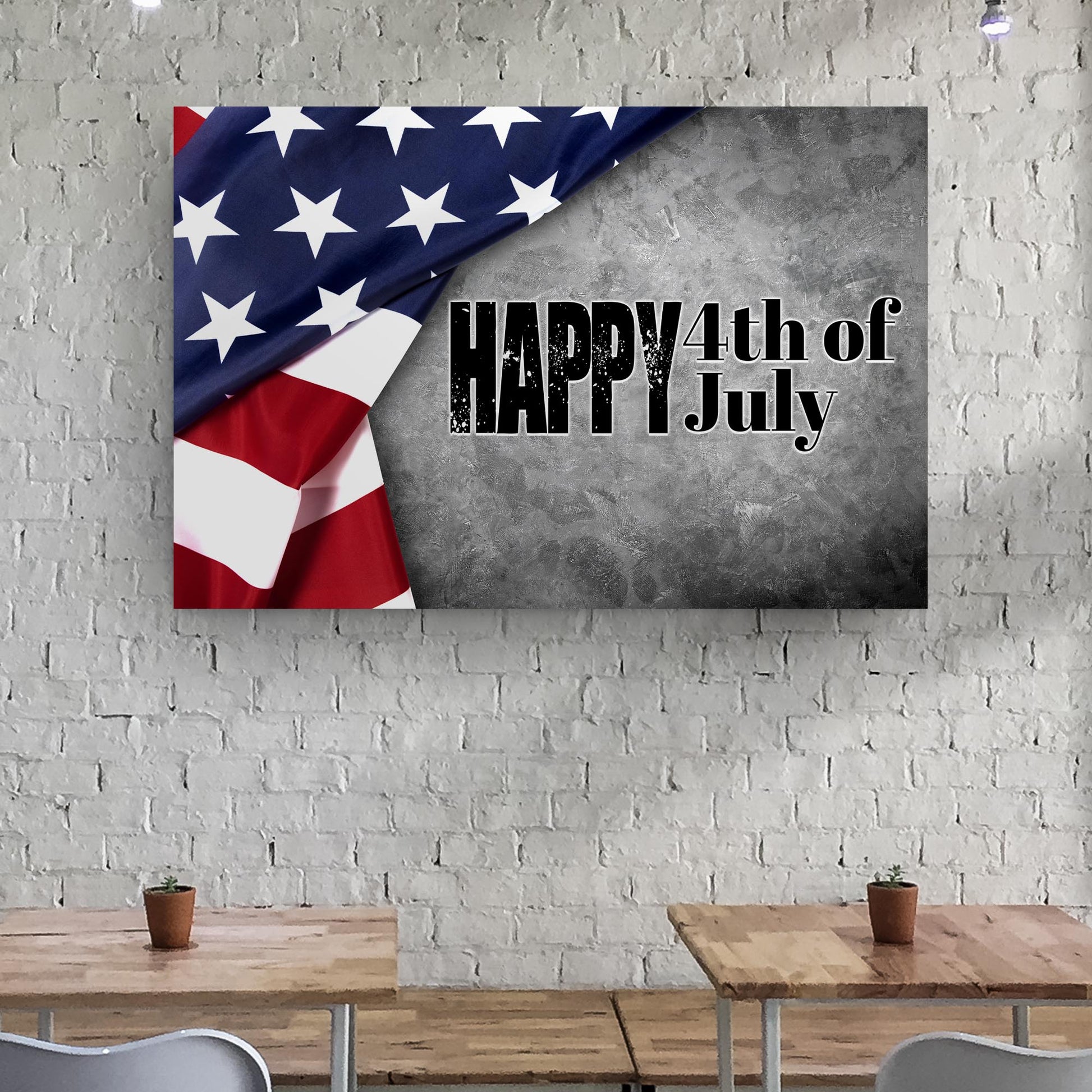 Happy 4th Of July America Sign Style 1 - Image by Tailored Canvases