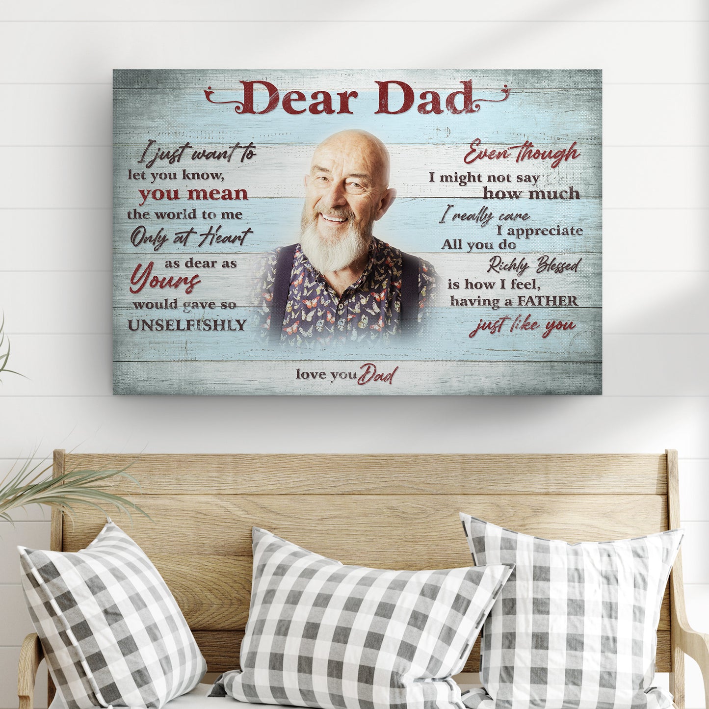 Dear Dad You Mean The World To Me Happy Father's Day Sign  - Image by Tailored Canvases
