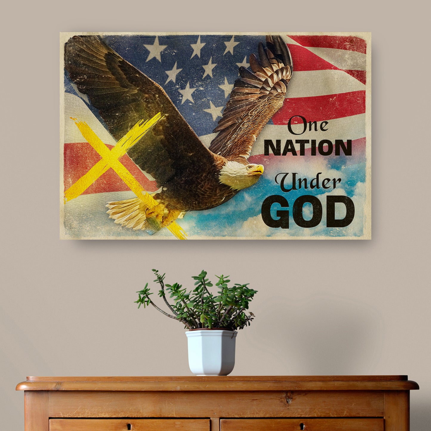 One Nation Under God Sign Style 2 - Image by Tailored Canvases