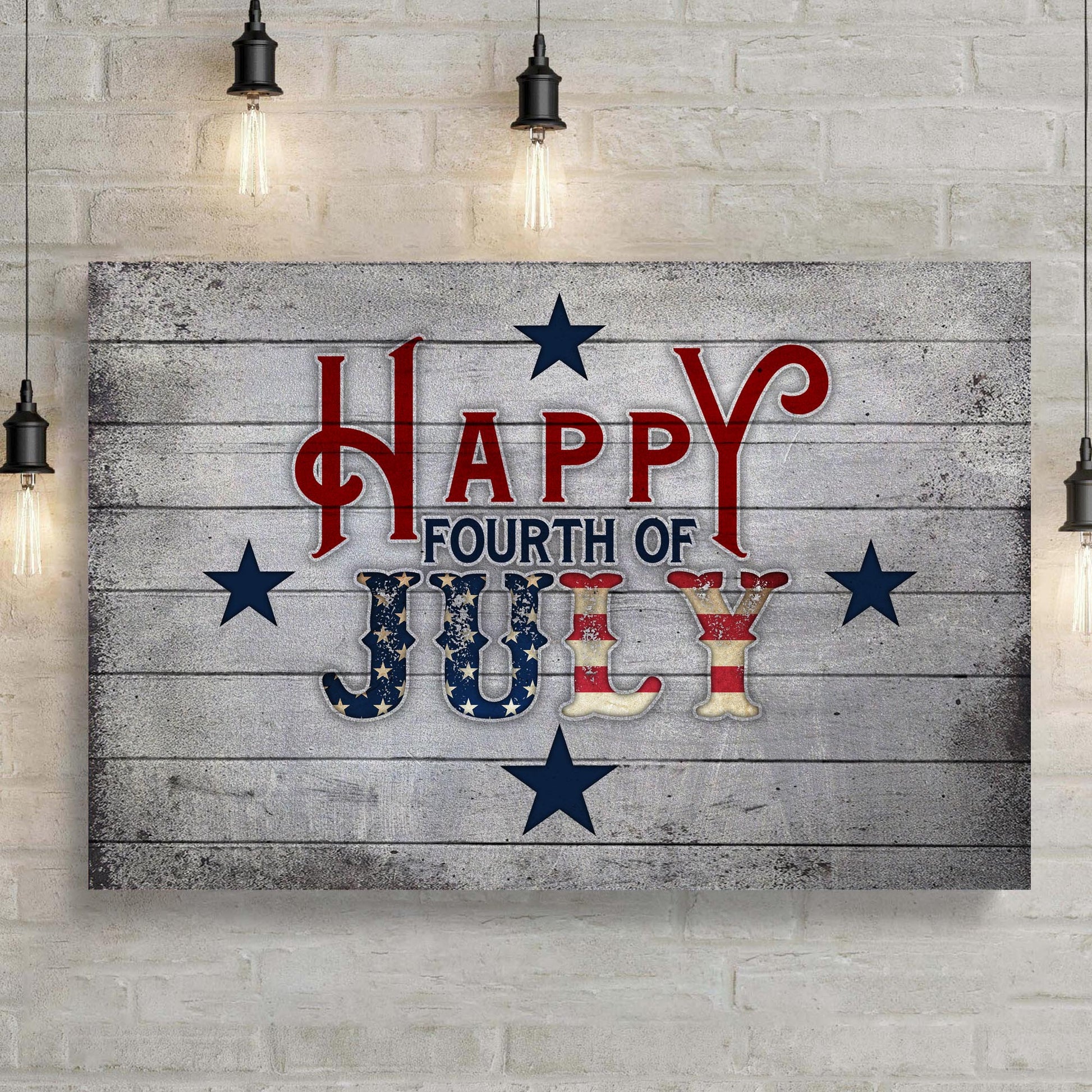 Happy Fourth Of July Sign Style 2 - Image by Tailored Canvases