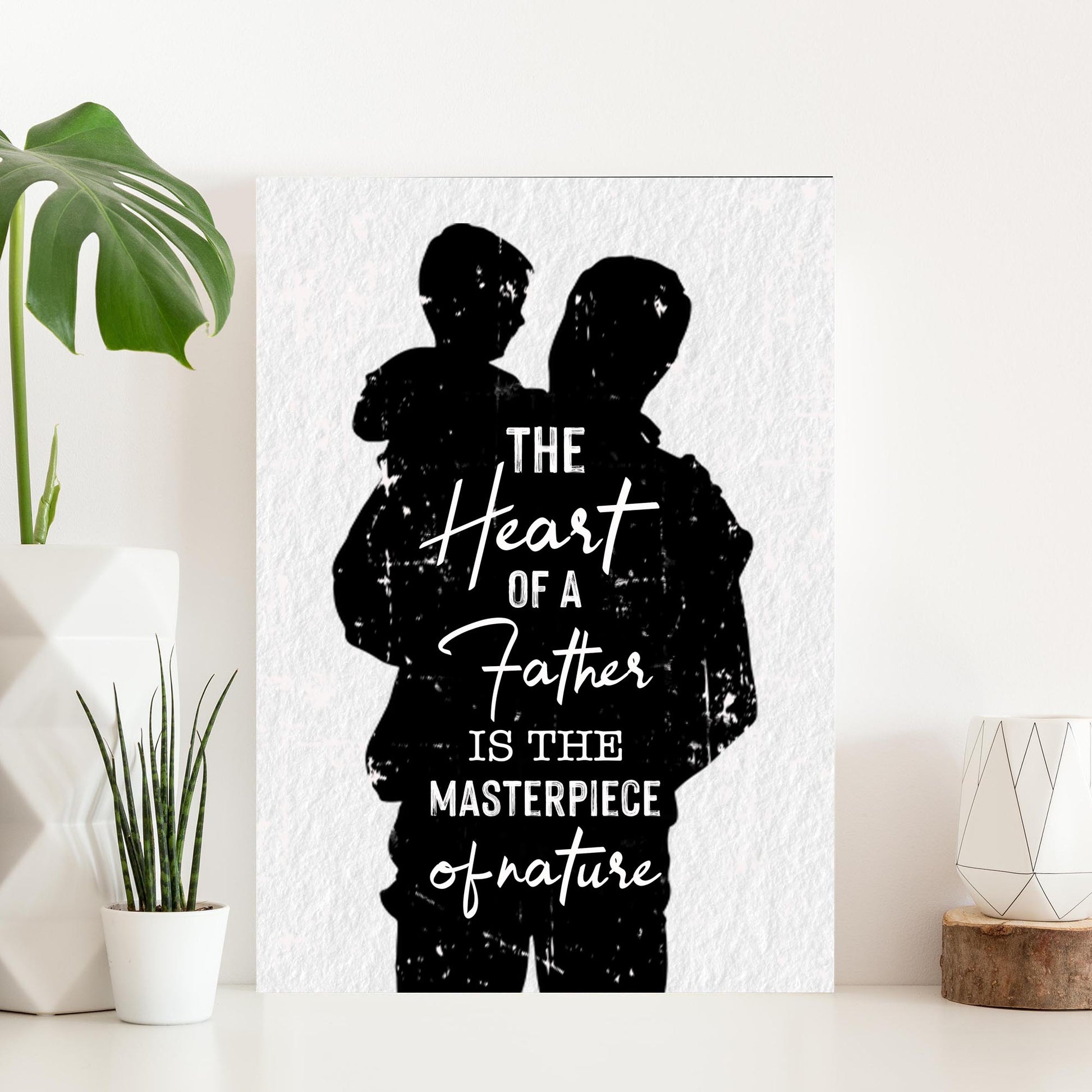 The Heart Of A Father Happy Father's Day Sign Style 2 - Image by Tailored Canvases