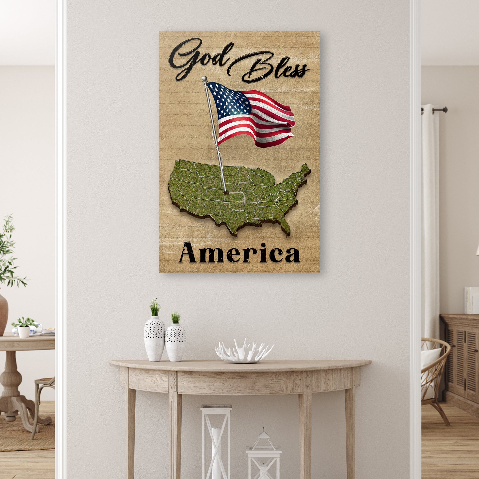 God Bless America Sign VII Style 2 - Image by Tailored Canvases