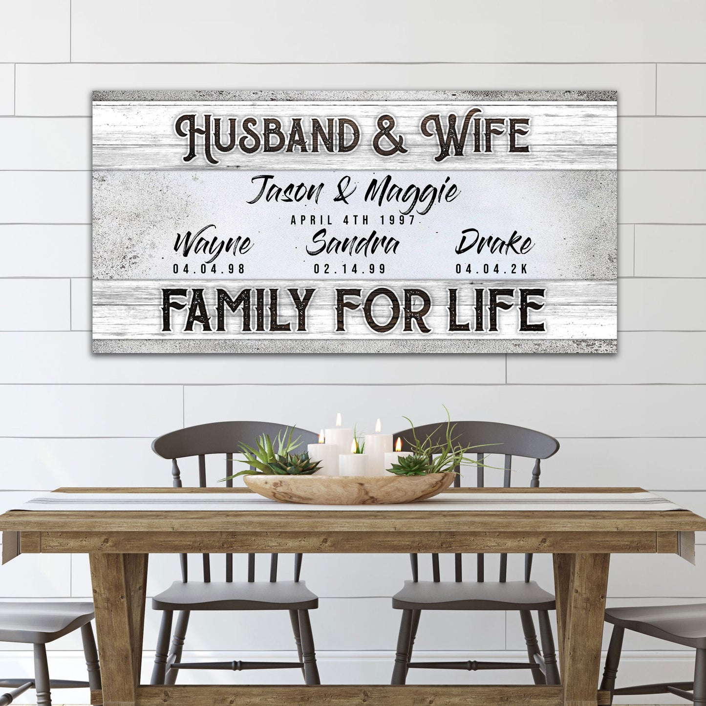 Husband And Wife Family For Life Sign II Style 2 - Image by Tailored Canvases