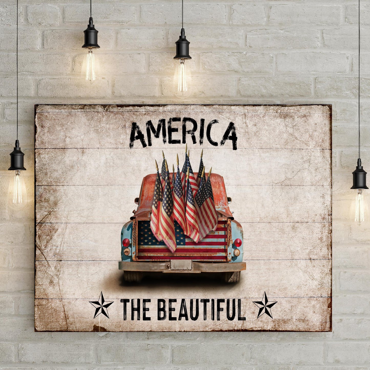 America The Beautiful Sign Style 1 - Image by Tailored Canvases