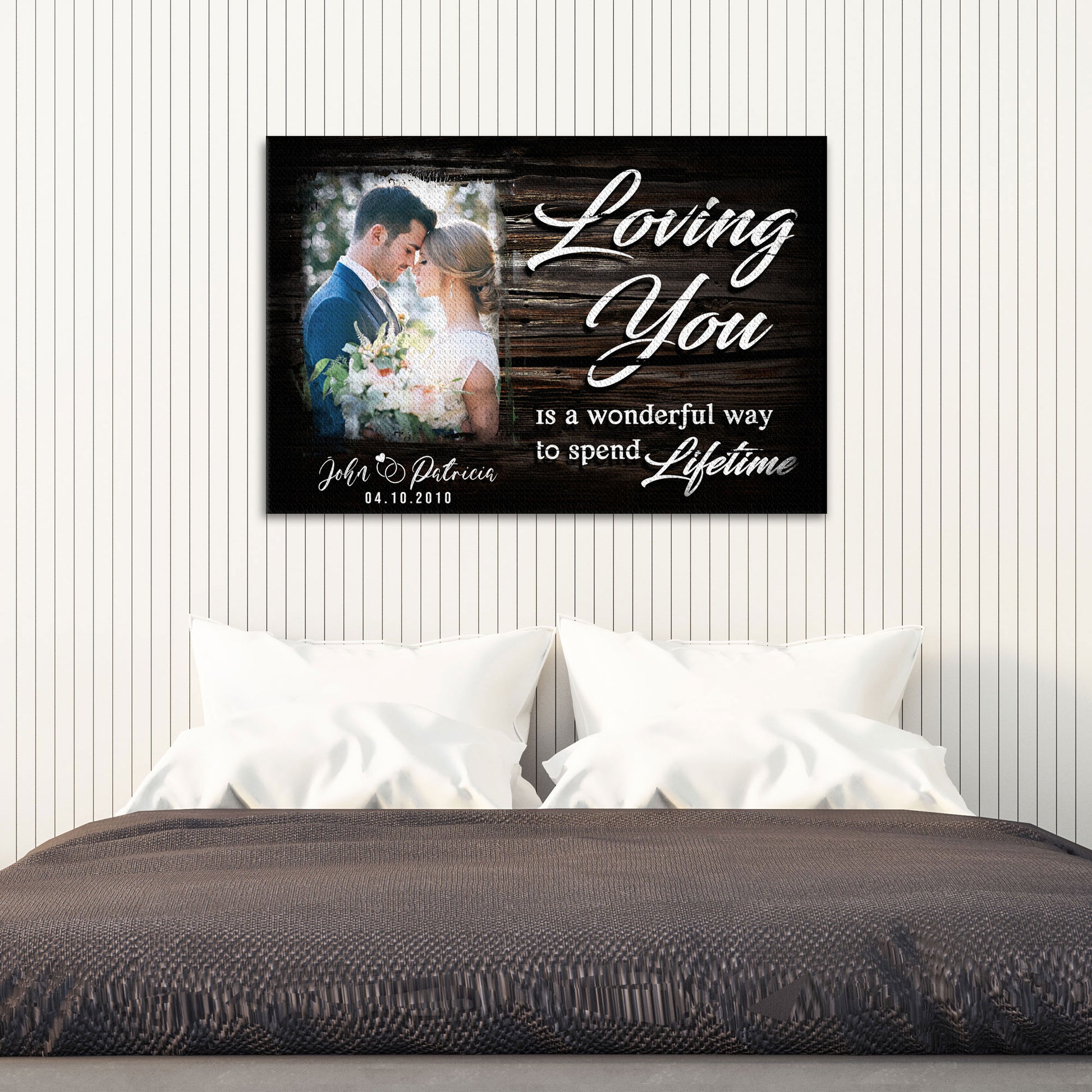 Loving You Is A Wonderful Way To Spend Lifetime Sign Style 2 - Image by Tailored Canvases