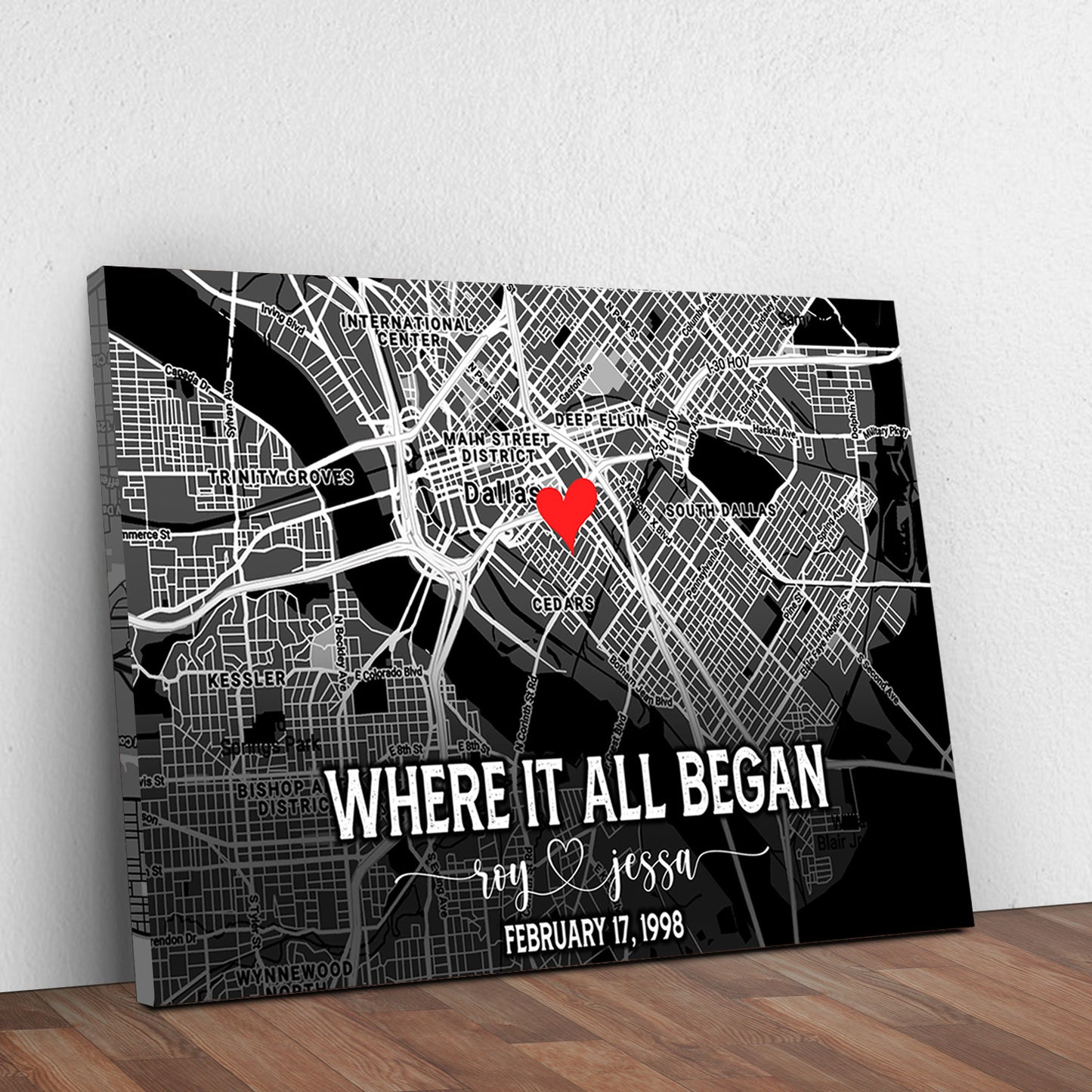 Couple Street Map Sign | Customizable Canvas Style 2 - Image by Tailored Canvases