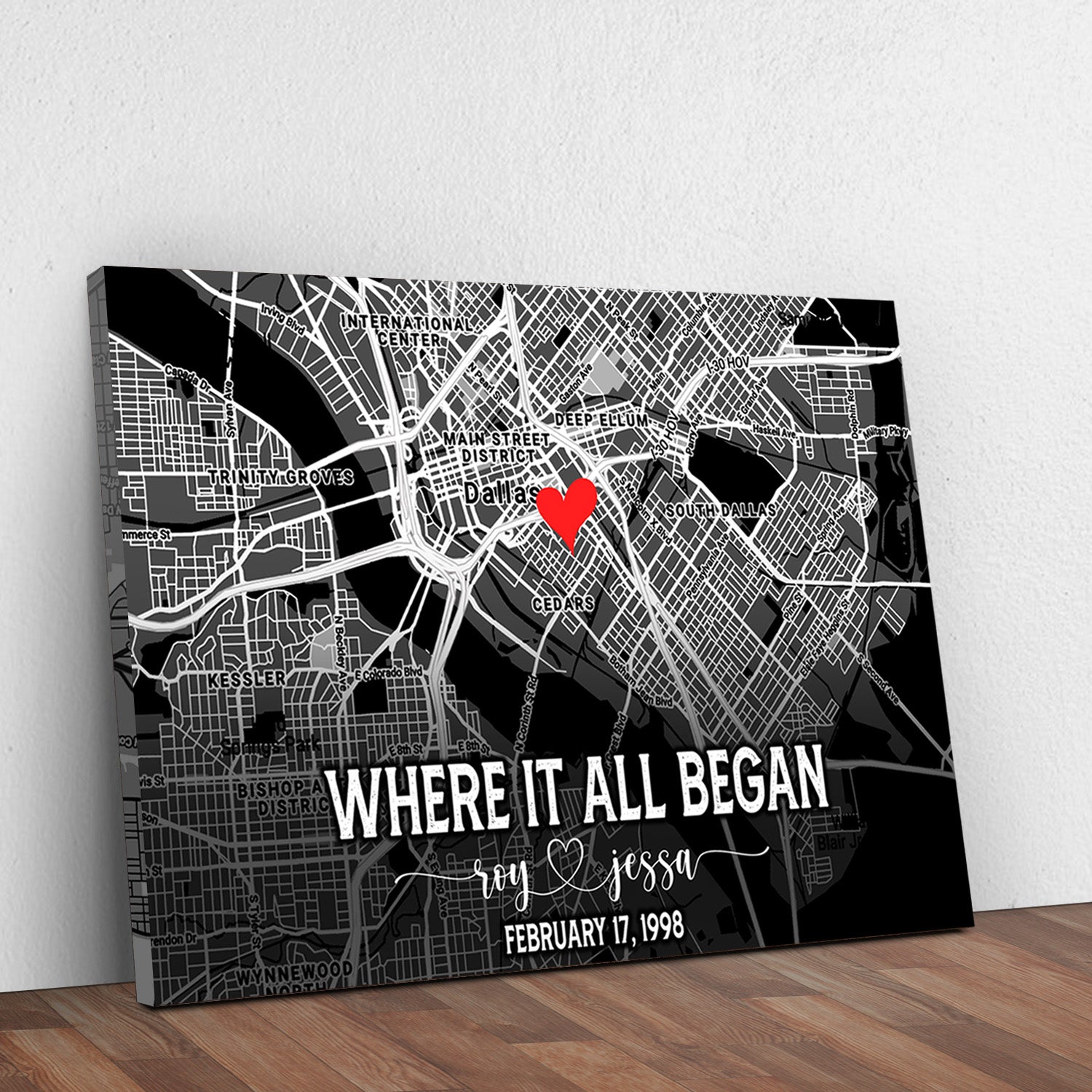 Couple Street Map Sign | Customizable Canvas Style 2 - Image by Tailored Canvases
