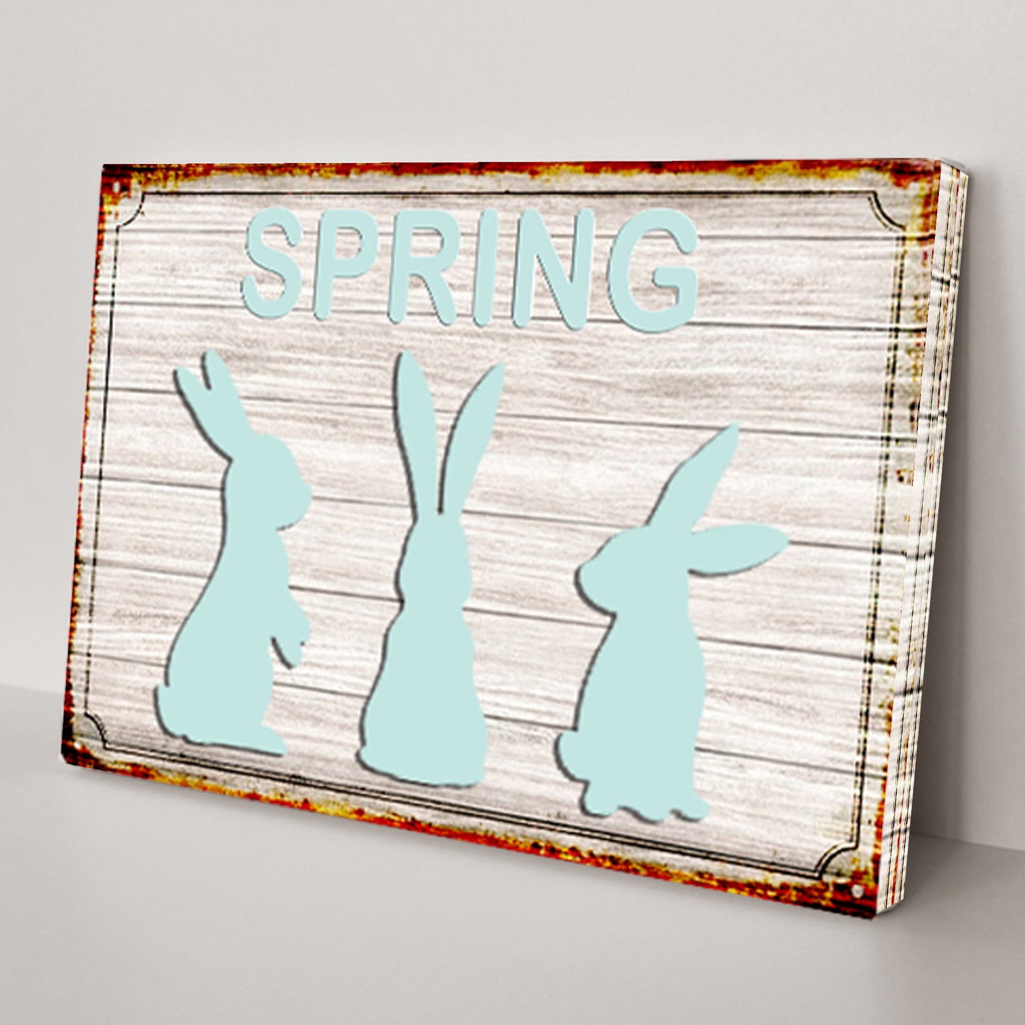 Spring Easter Bunnies Sign Style 2 - Image by Tailored Canvases