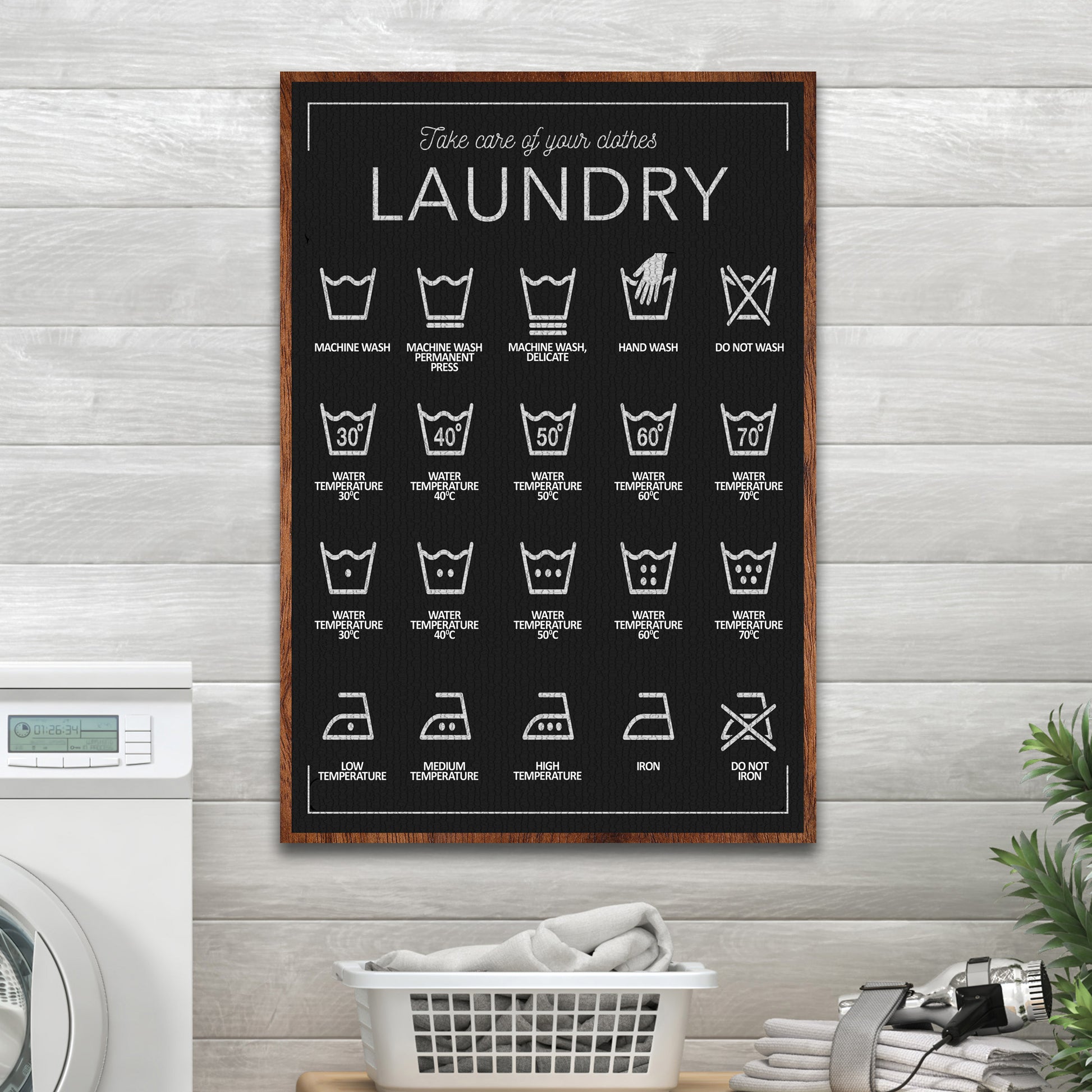 Laundry Symbols Sign II Style 2 - Image by Tailored Canvases