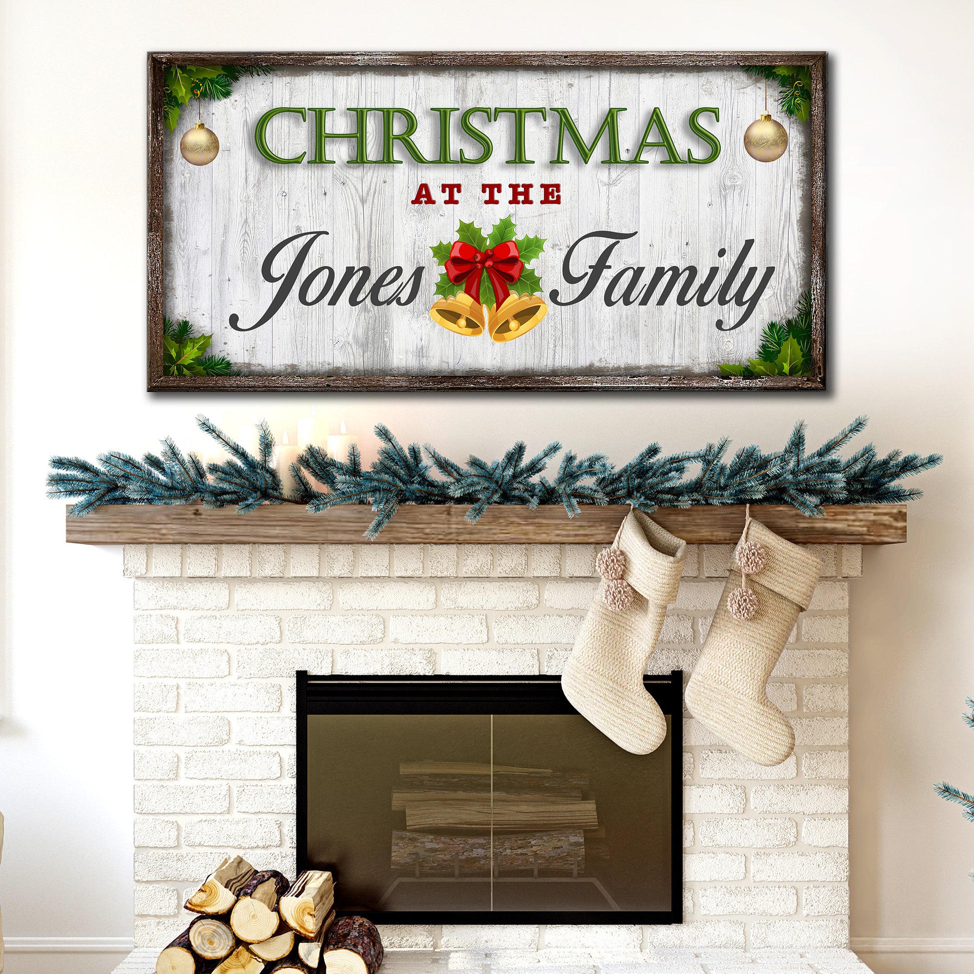 Christmas Family Sign II Style 2 - Image by Tailored Canvases