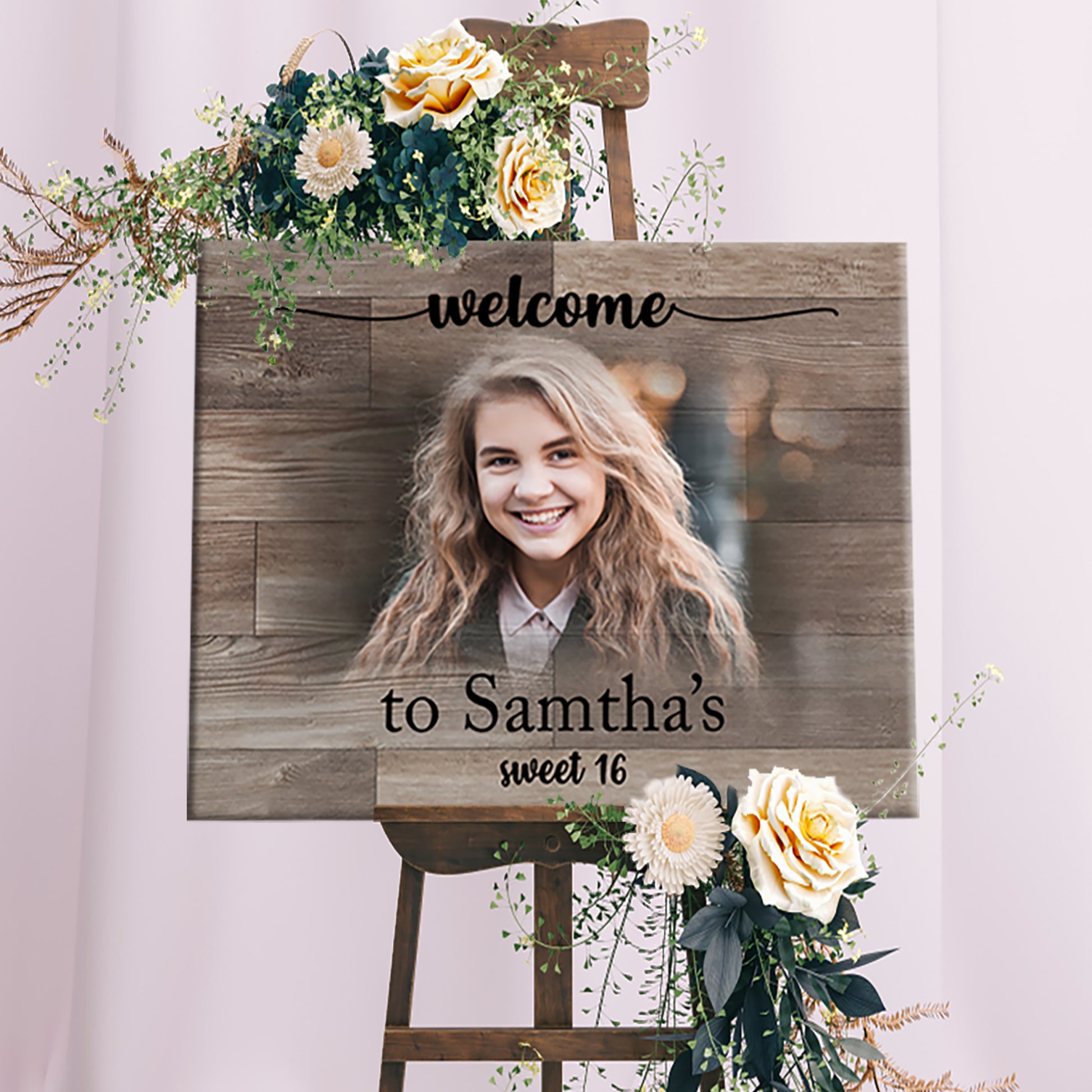 16th Birthday Welcome Sign III Style 2 - Image by Tailored Canvases