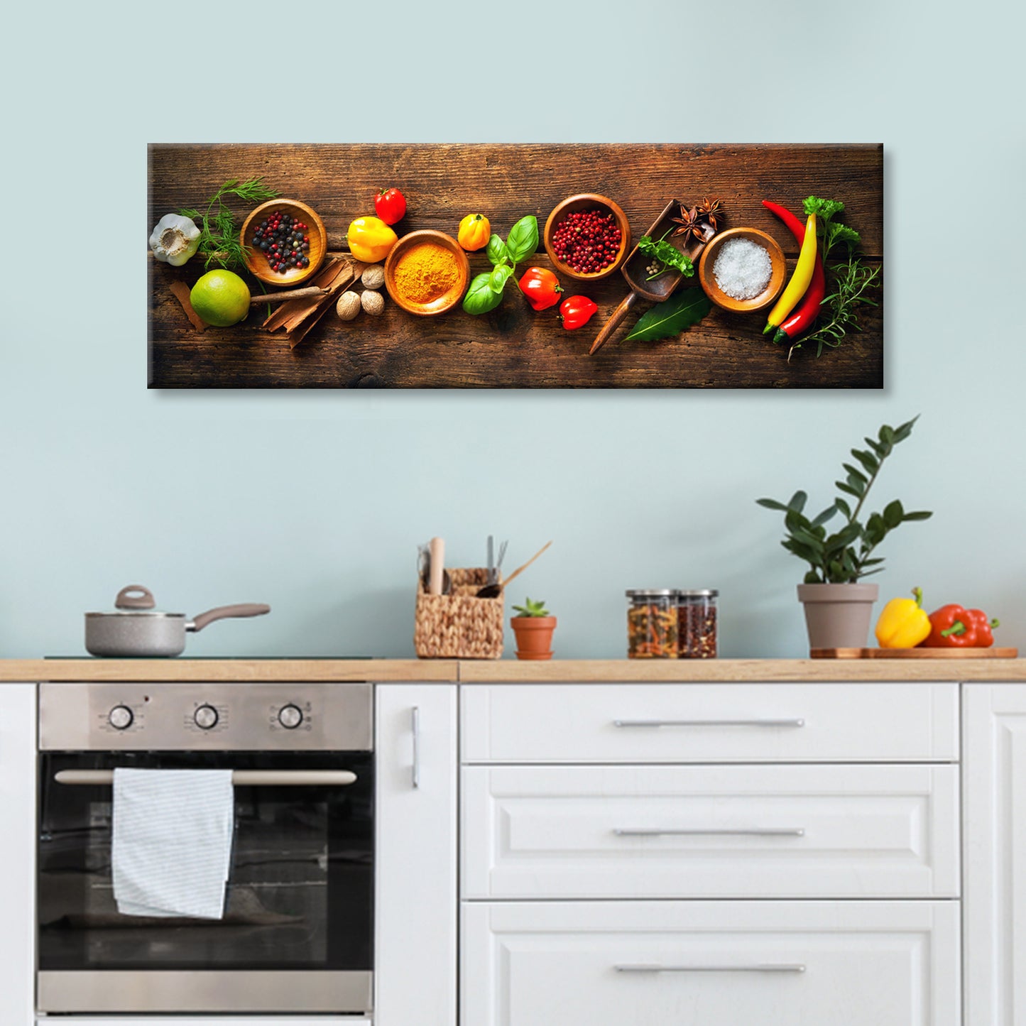 Herbs And Spices Canvas Wall Art Style 2 - Image by Tailored Canvases