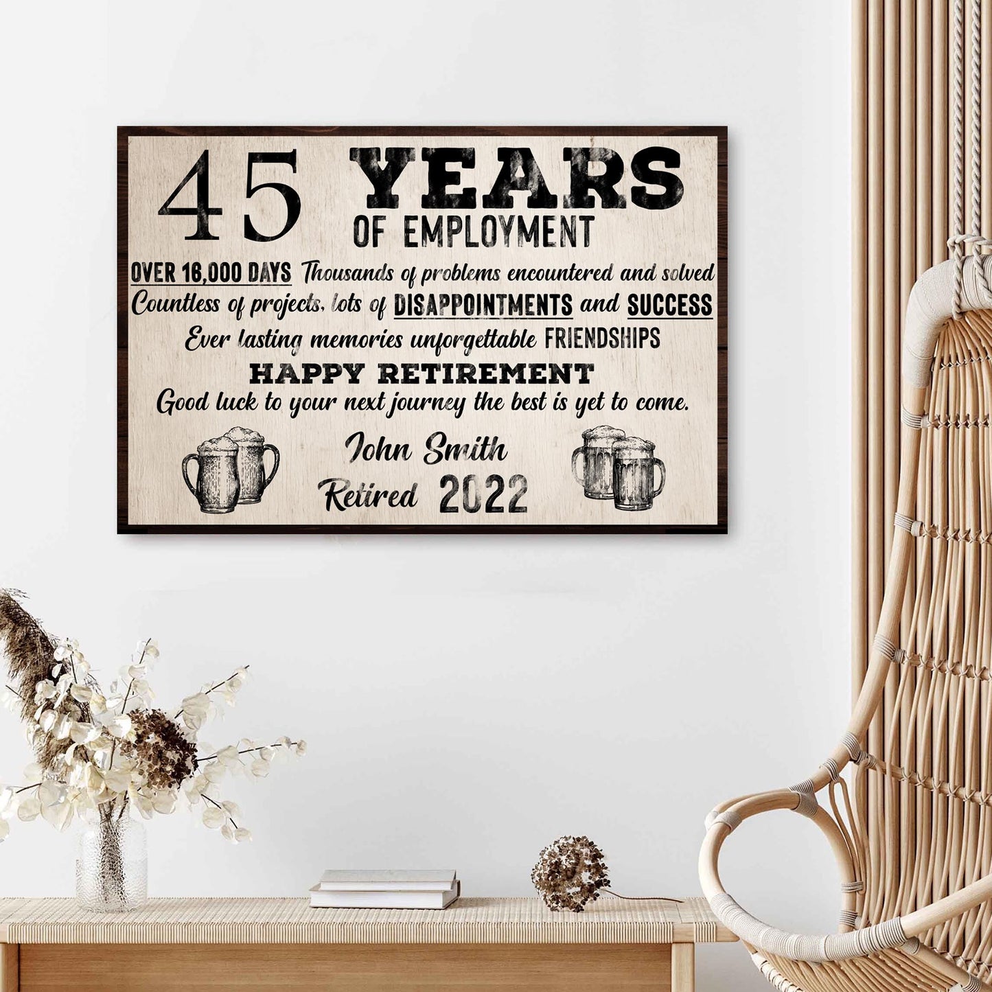 Retirement Gift Sign Style 1 - Image by Tailored Canvases