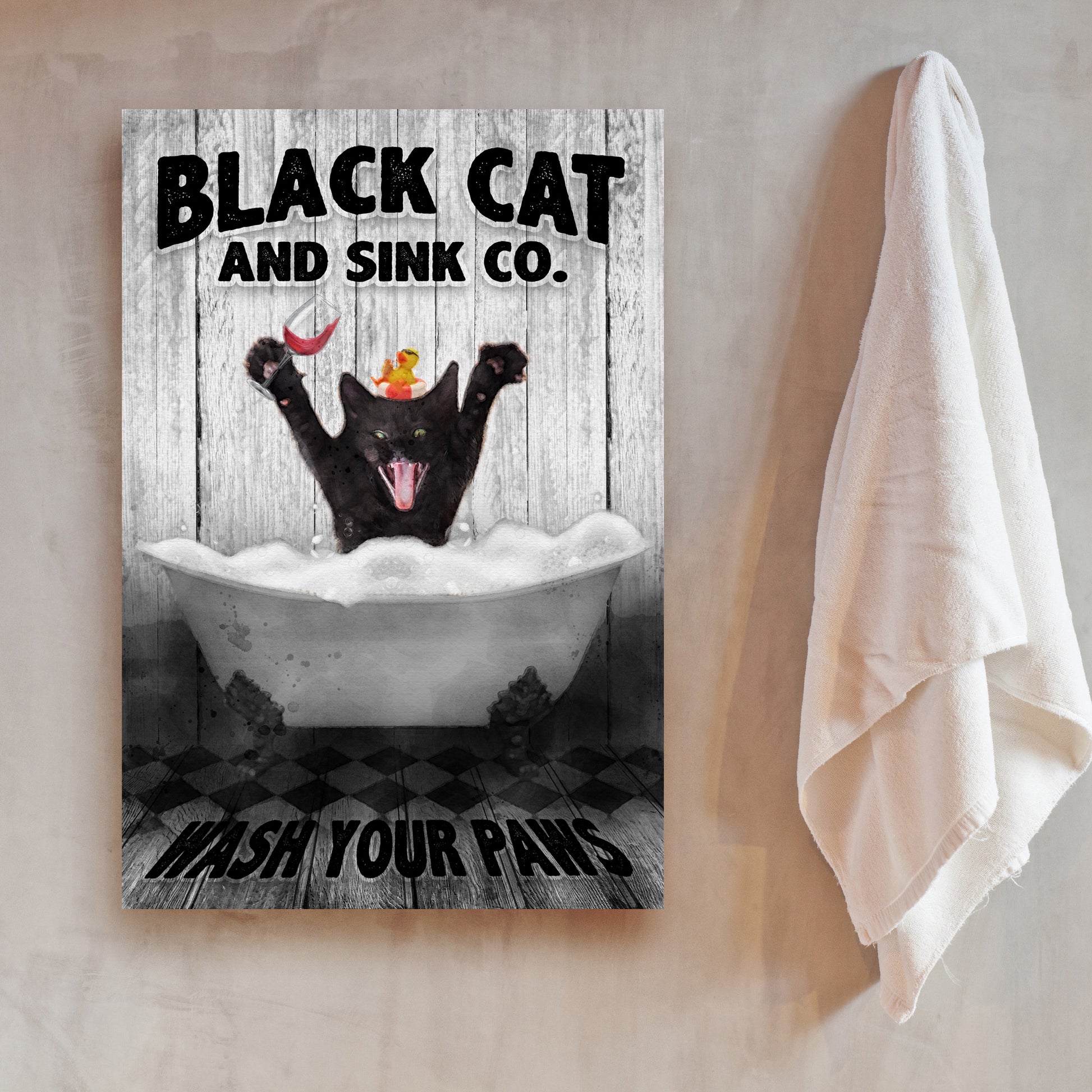 Black Cat And Sink Co. Sign Style 2 - Image by Tailored Canvases