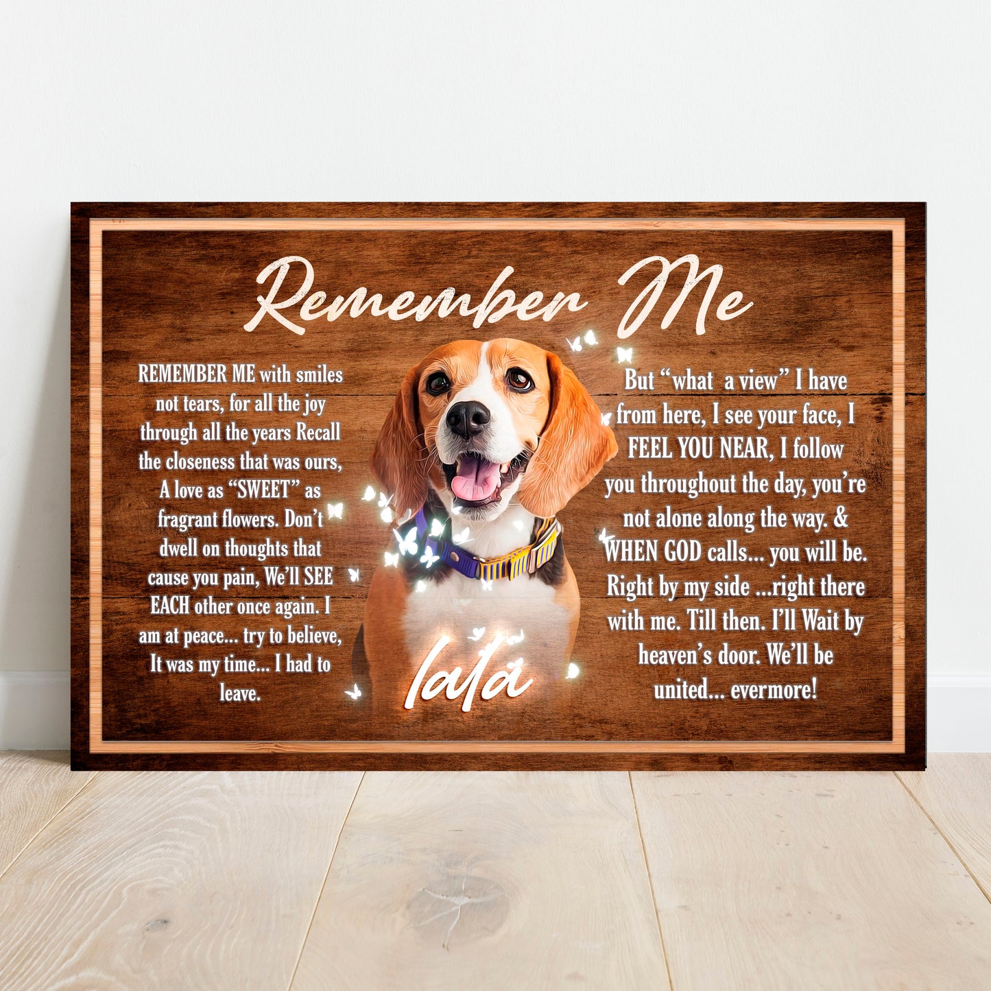 Remember Me, I'll Wait By The Heaven's Door Pet Memorial Sign Style 2 - Image by Tailored Canvases