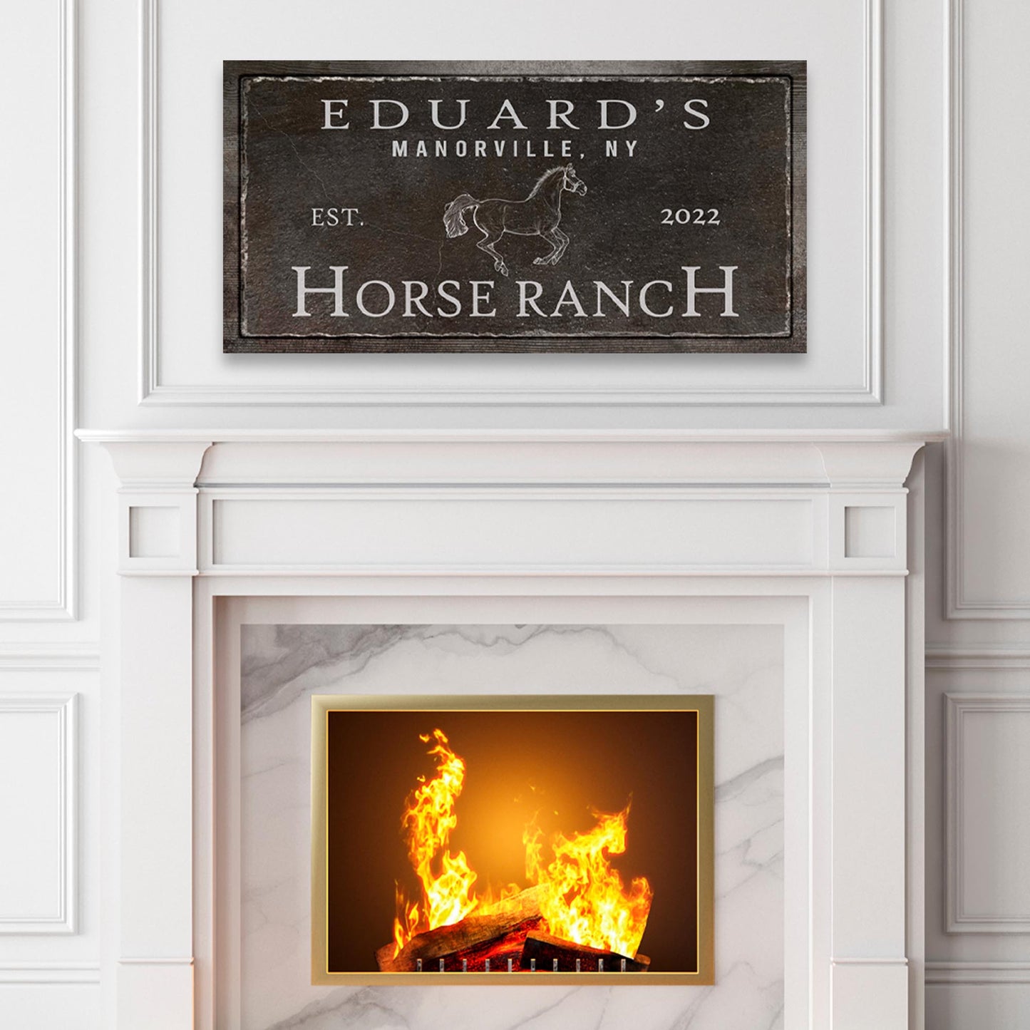 Family Horse Ranch Sign VI Style 1 - Image by Tailored Canvases