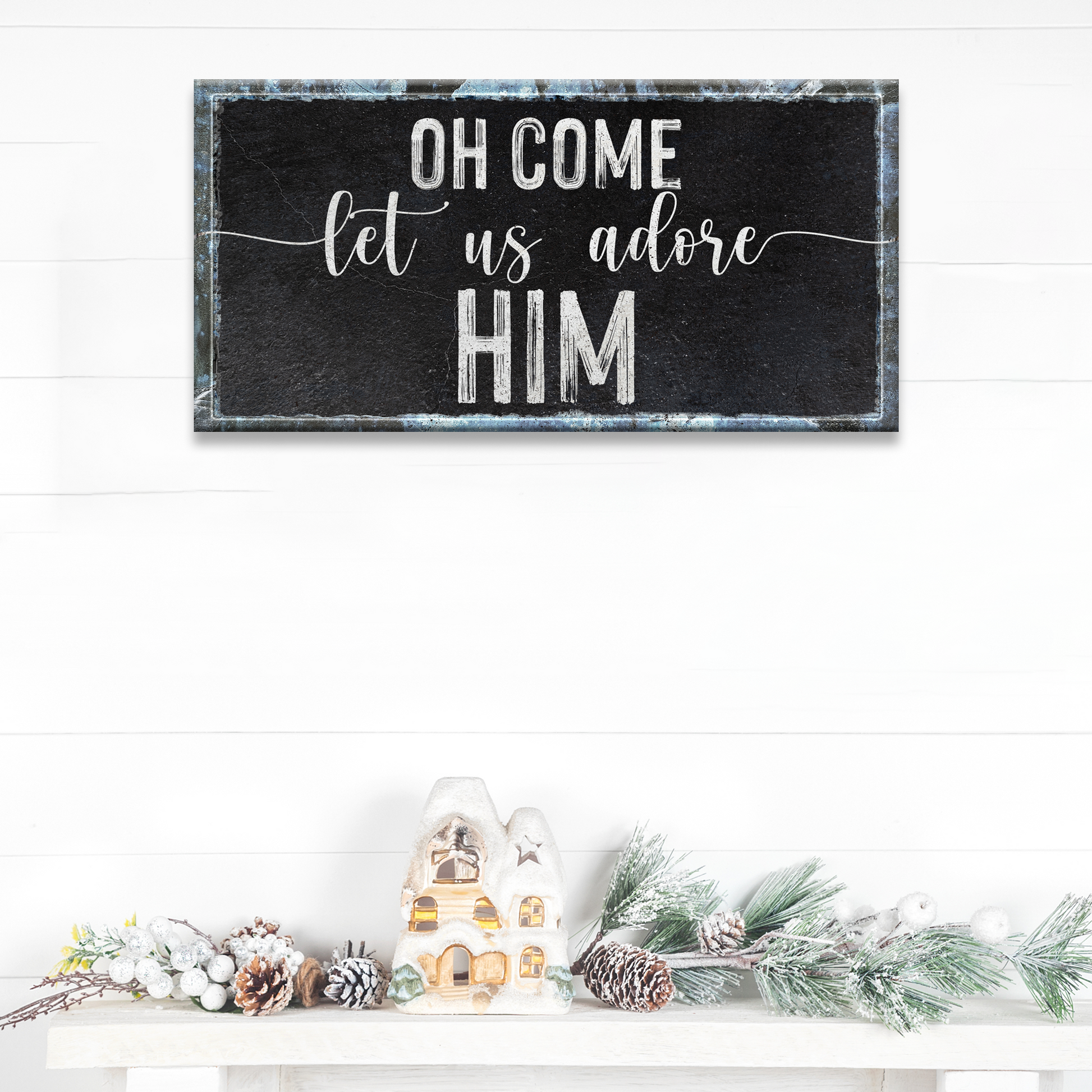 Let Us Adore Him Sign Style 2 - Image by Tailored Canvases