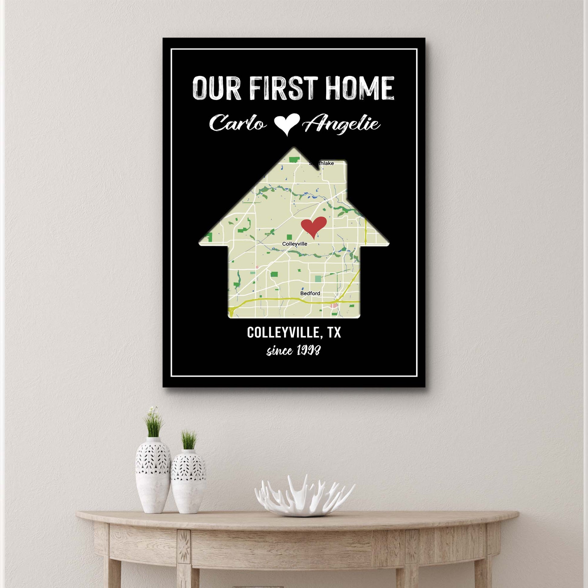 Home Map Sign II | Customizable Canvas Style 2 - Image by Tailored Canvases