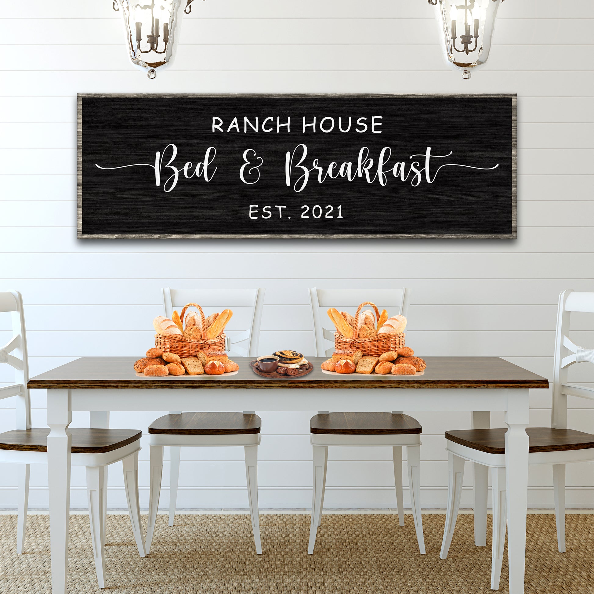 Ranch House Bed & Breakfast Sign | Customizable Canvas Style 2 - Image by Tailored Canvases