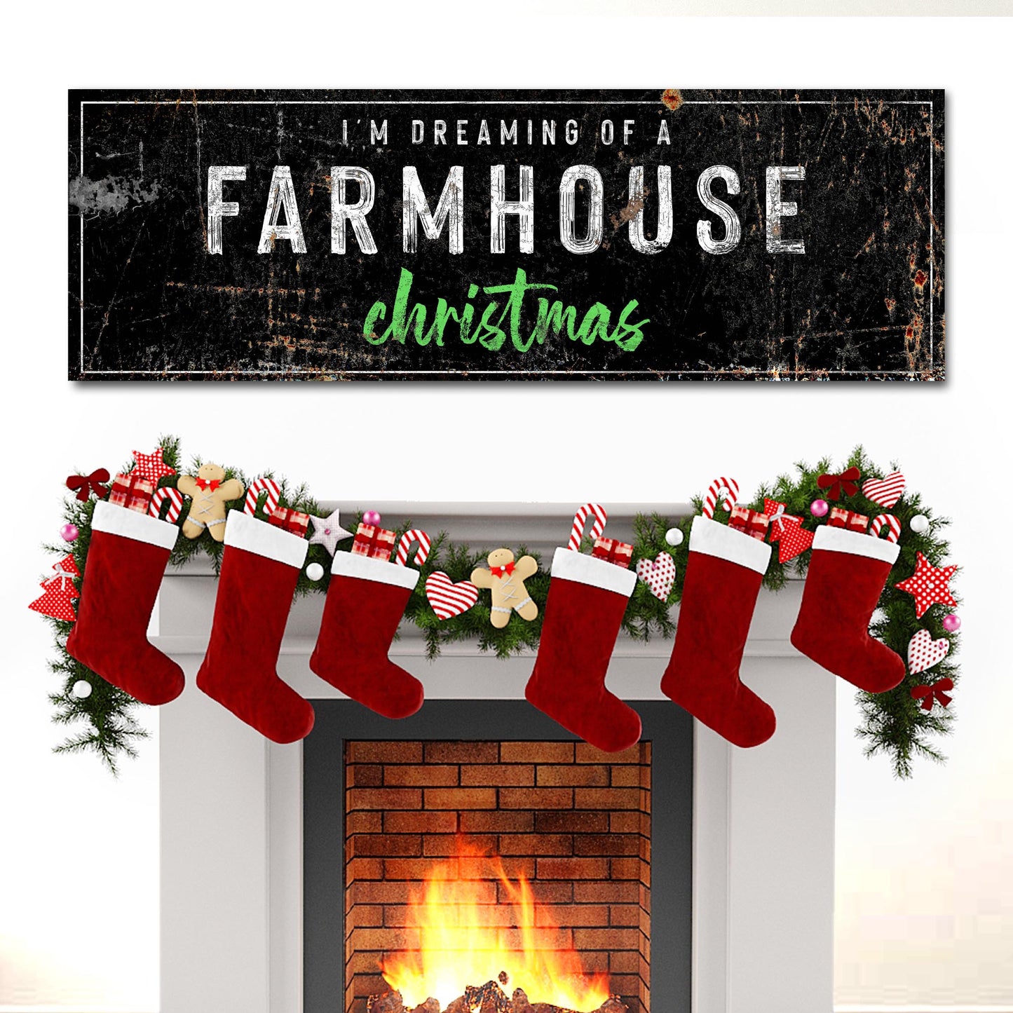 Dreaming Of A Farmhouse Christmas Sign Style 2 - Image by Tailored Canvases