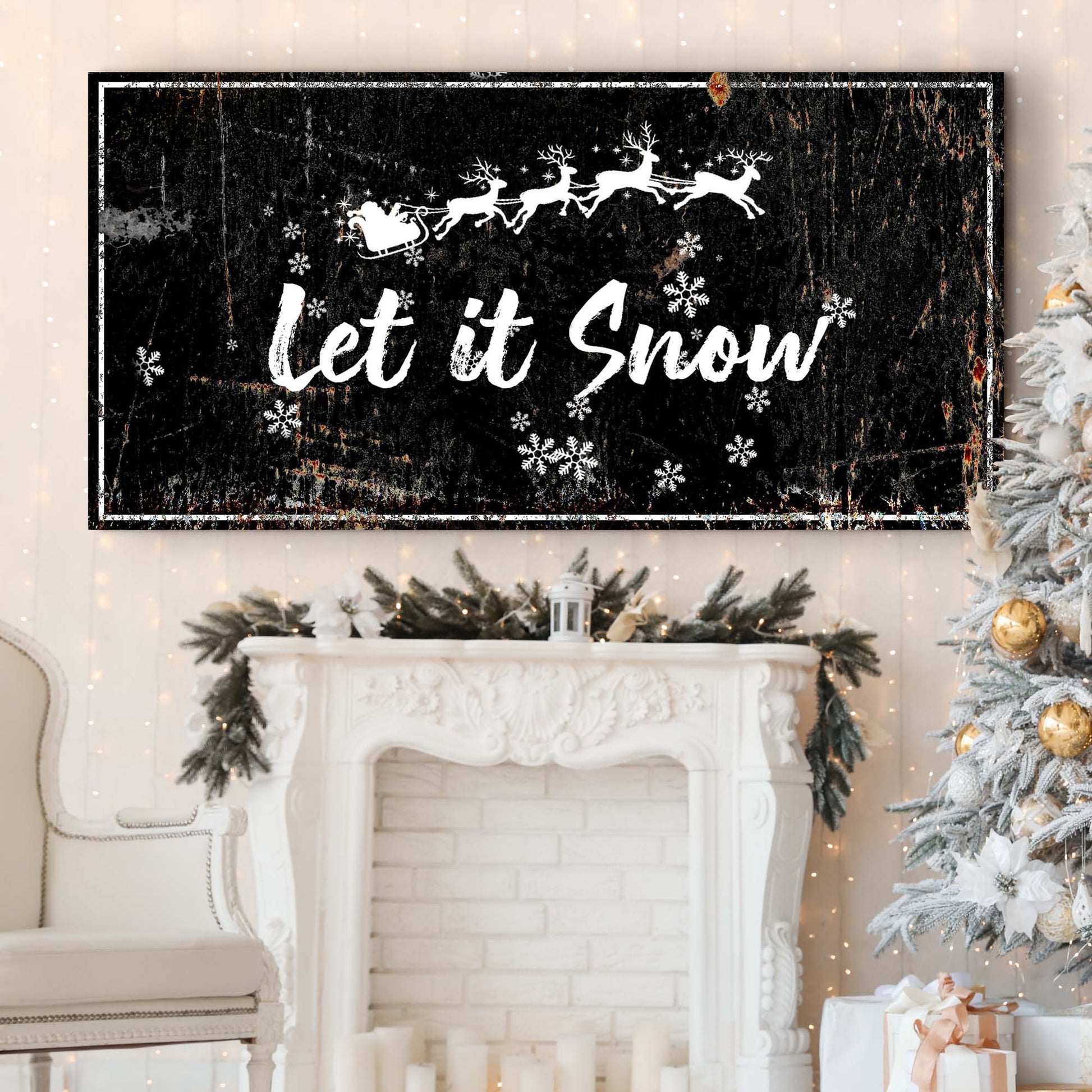 Let It Snow Christmas Sign Style 2 - Image by Tailored Canvases