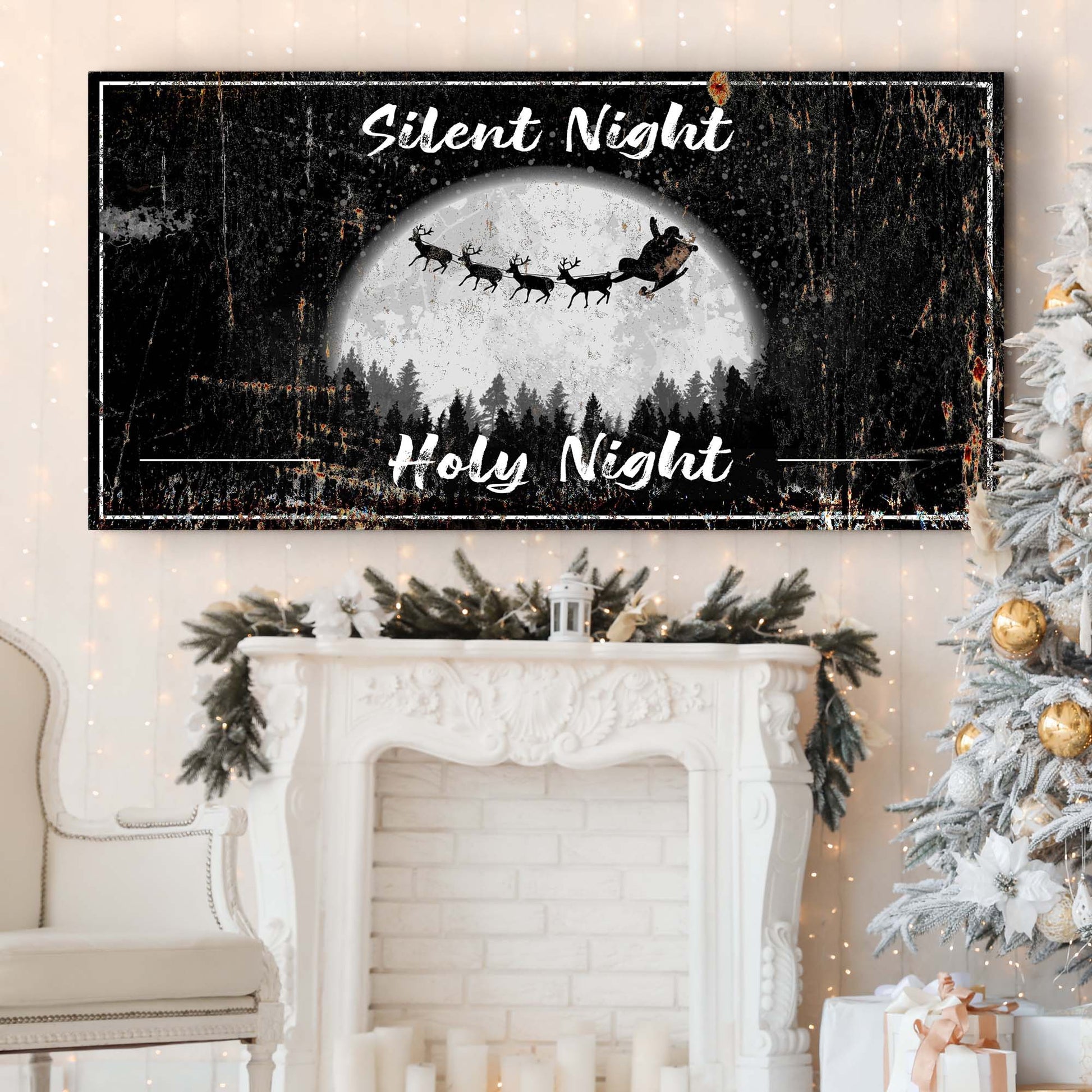 Silent Night Holy Night Sign Style 2 - Image by Tailored Canvases