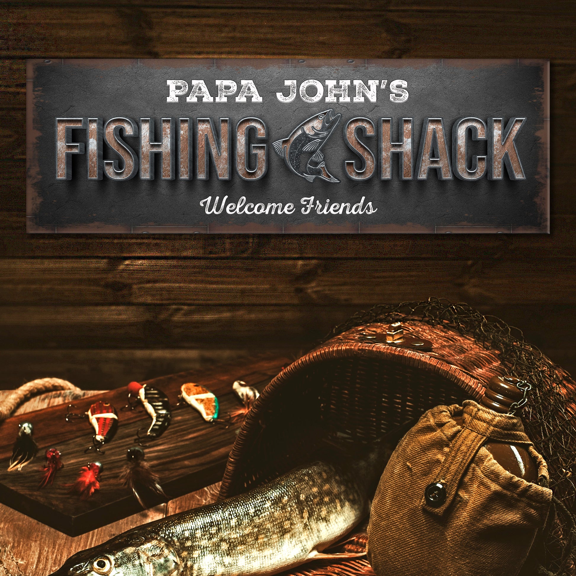 Fishing Shack Sign II | Customizable Canvas Style 2 - Image by Tailored Canvases