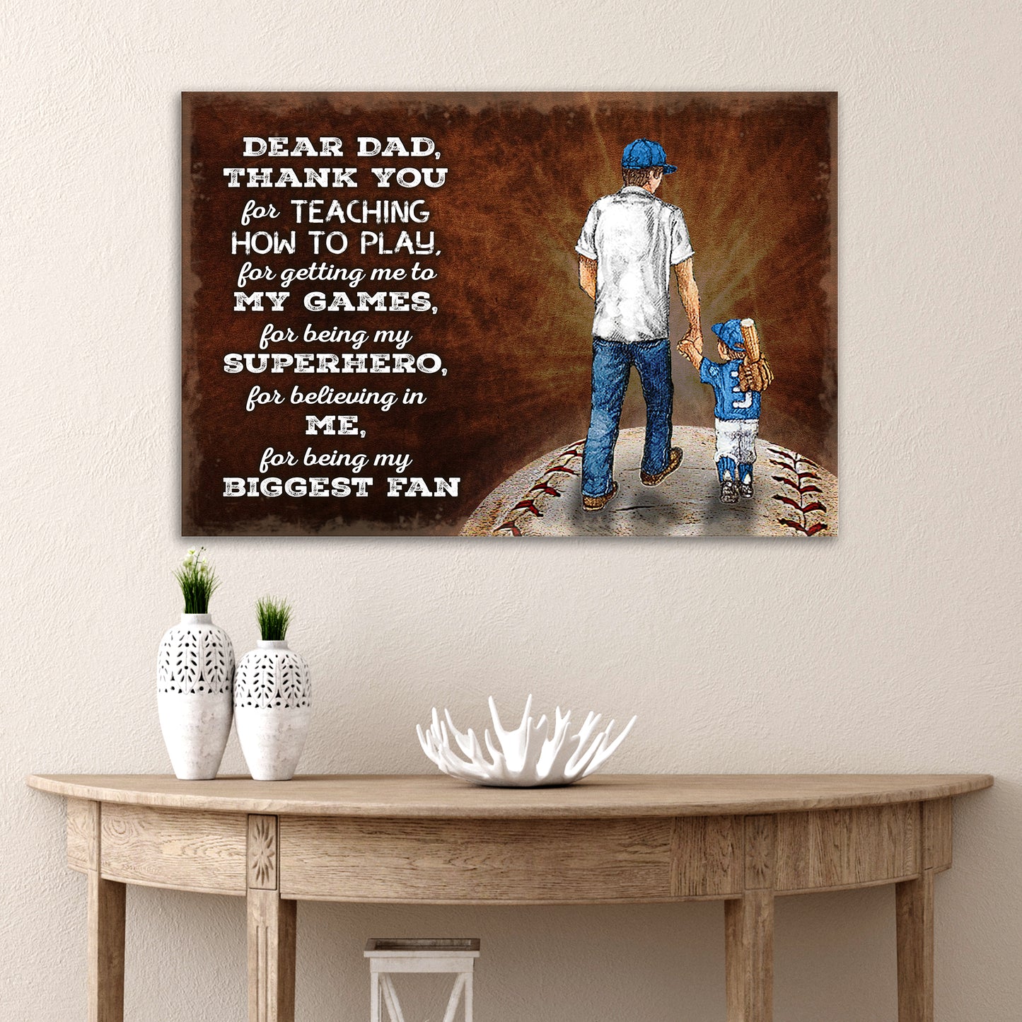 Thank You For Being My Biggest Fan Happy Father's Day Sign Style 3 - Image by Tailored Canvases