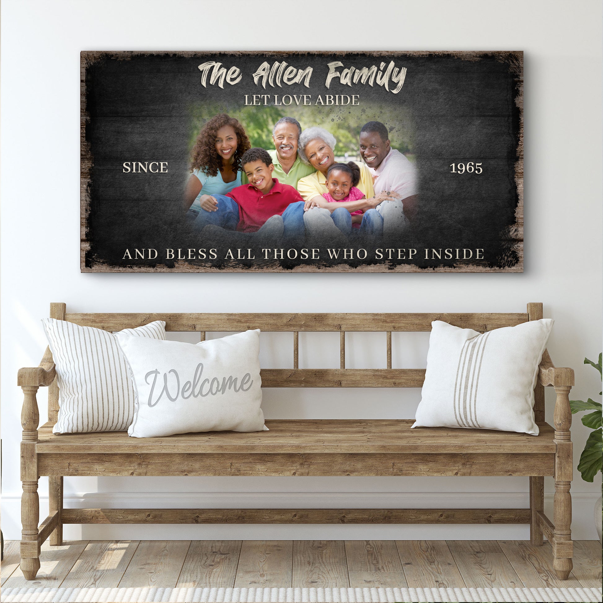 Let Love Abide And Bless All Those Who Step Inside Family Sign Style 2 - Image by Tailored Canvases