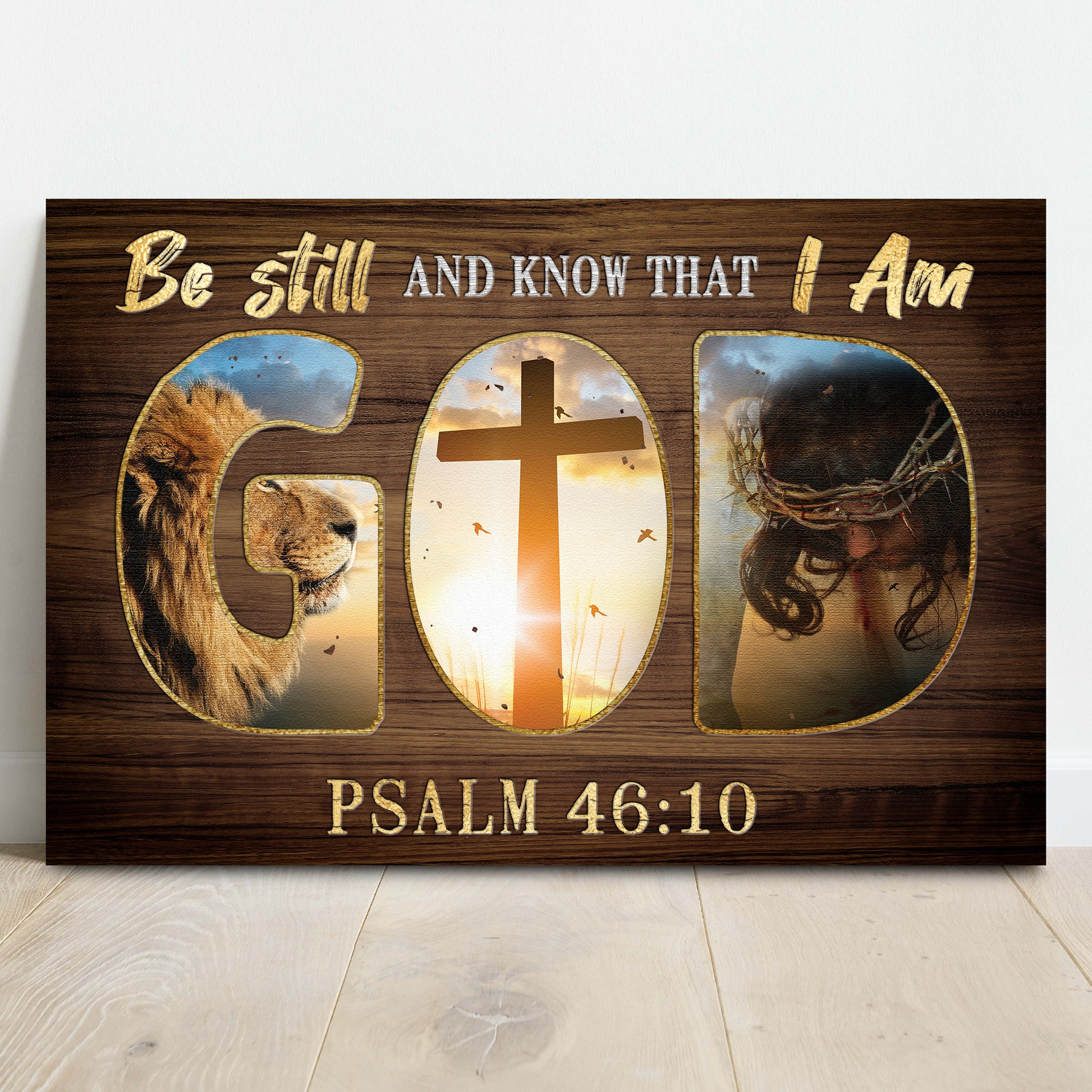 Psalm 46:10 - Be Still And Know That I Am God Sign V Style 2 - Image by Tailored Canvases