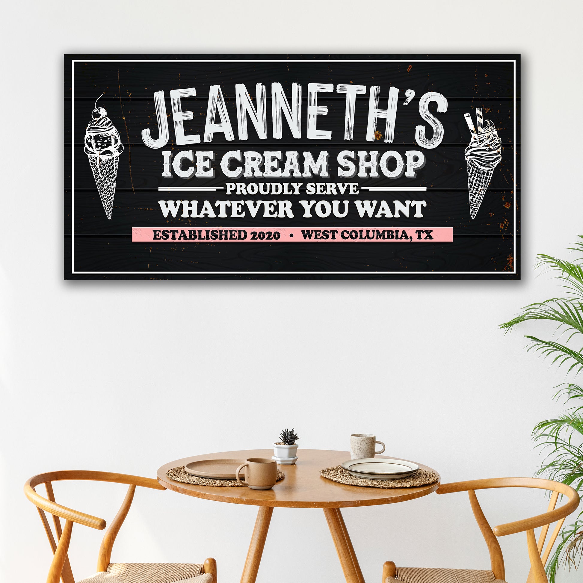 Ice Cream Shop Sign Style 2 - Image by Tailored Canvases