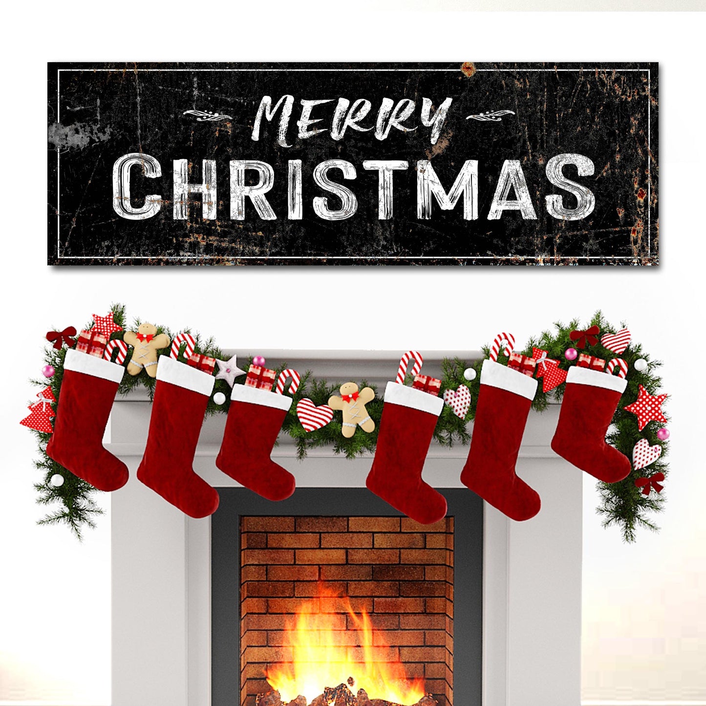 Rustic Merry Christmas Sign Style 2 - Image by Tailored Canvases