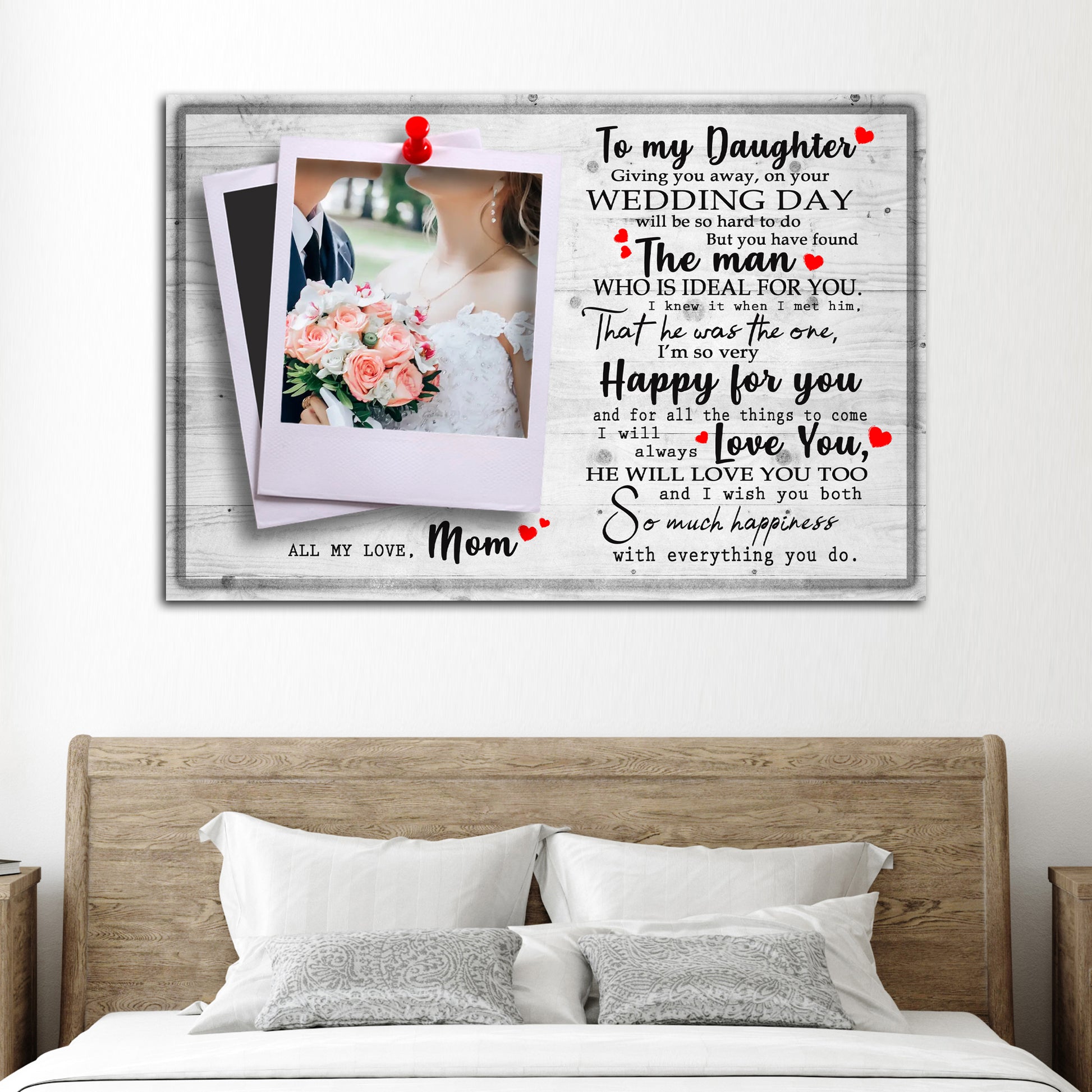 To My Daughter Marriage Message Sign Style 1 - Image by Tailored Canvases