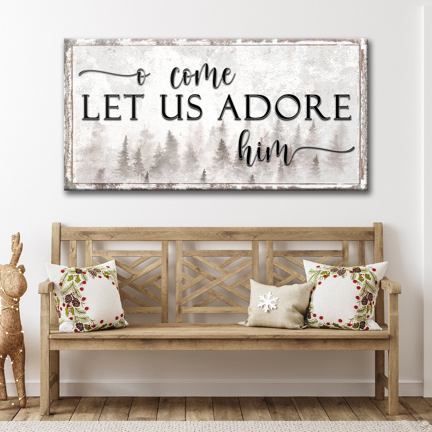 O Come Let Us Adore Him Sign Style 2 - Image by Tailored Canvases