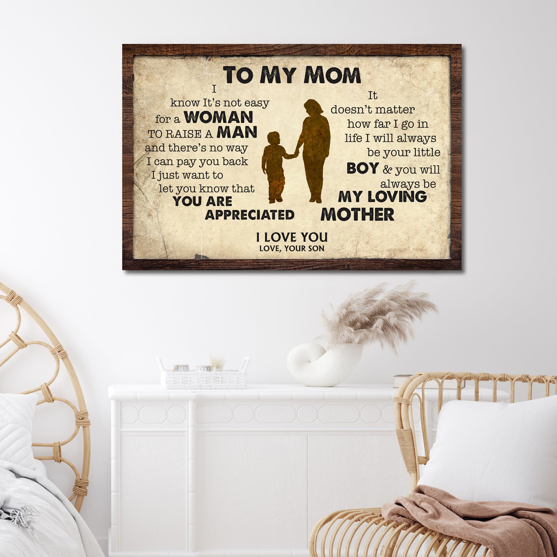 To My Mom, I Will Always Be Your Little Boy Happy Mother's Day Sign Style 2 - Image by Tailored Canvases