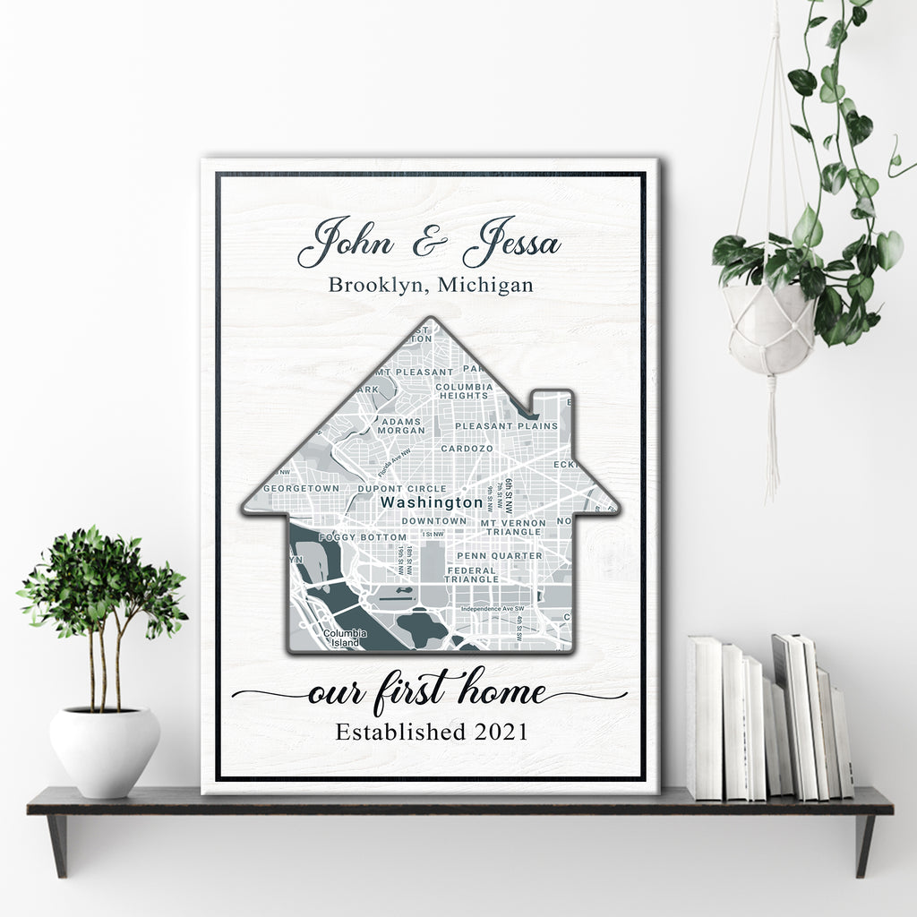Home Map Sign | Customizable Canvas by Tailored Canvases