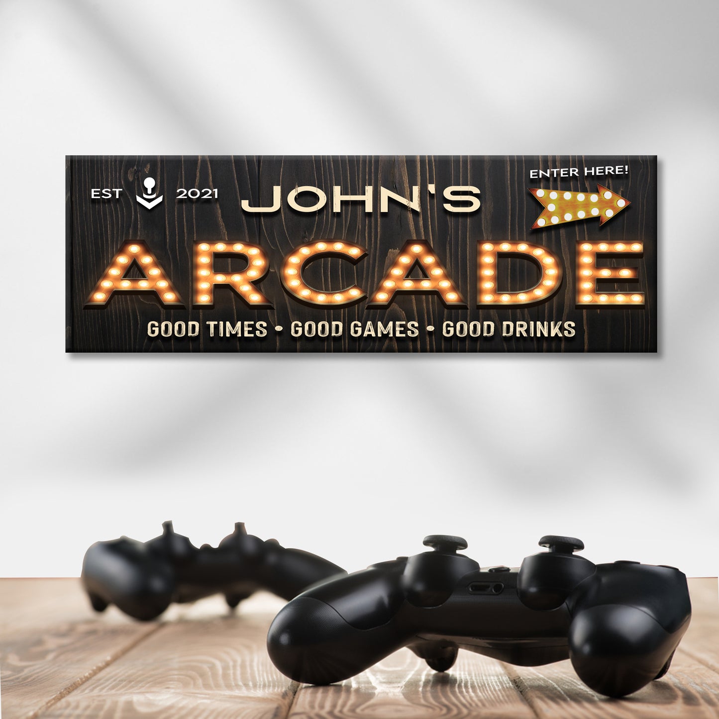 Arcade Enter Here Sign | Customizable Canvas Style 2 - Image by Tailored Canvases
