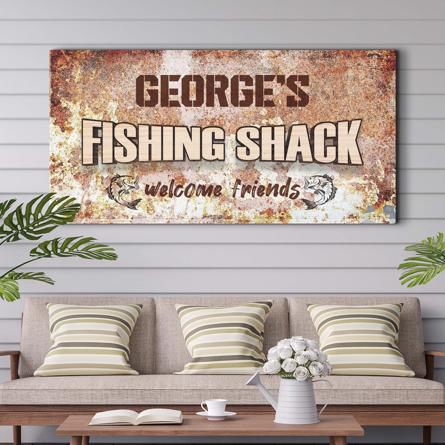 Fishing Shack Sign III | Customizable Canvas Style 2 - Image by Tailored Canvases