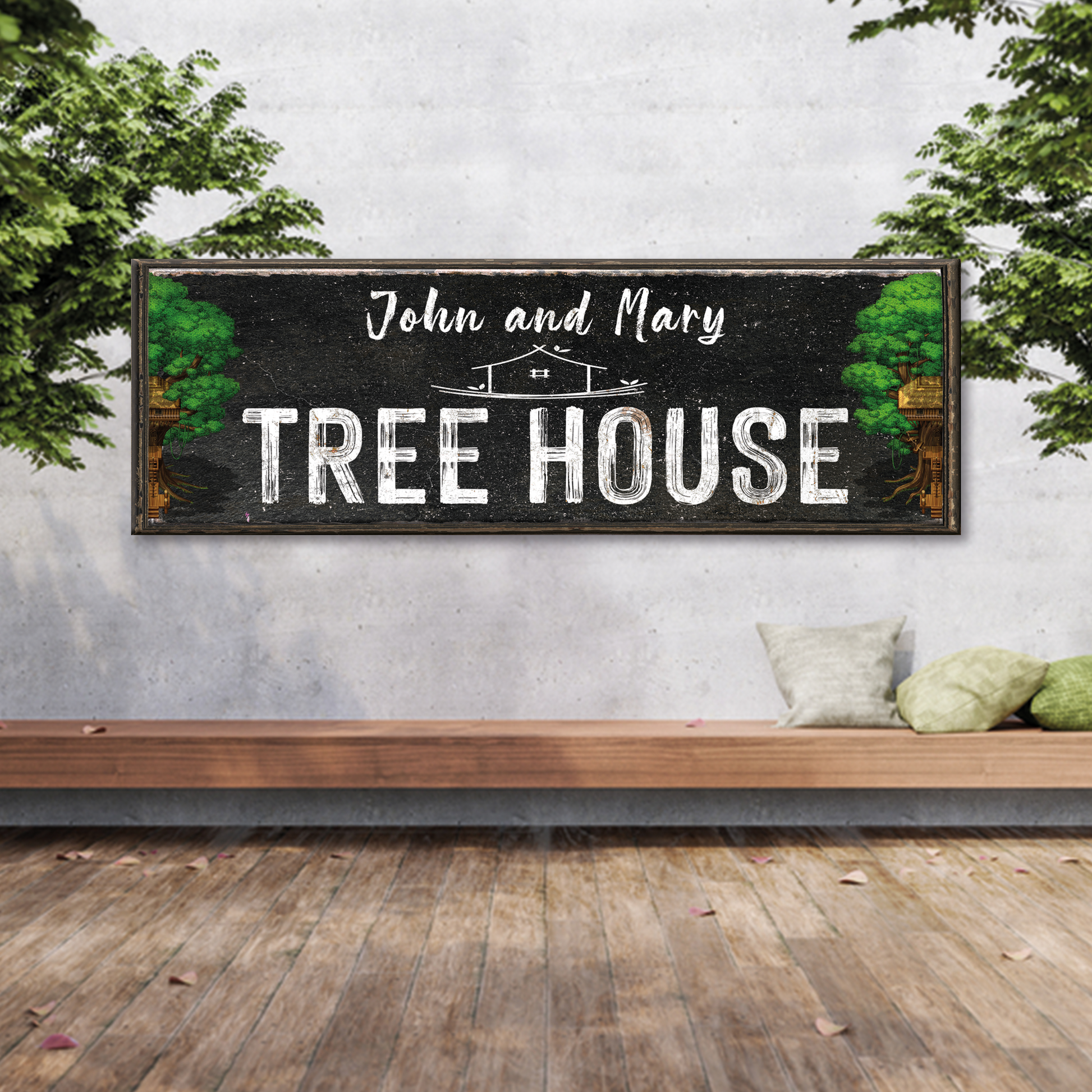 Tree House Name Sign | Customizable Canvas Style 2 - Image by Tailored Canvases